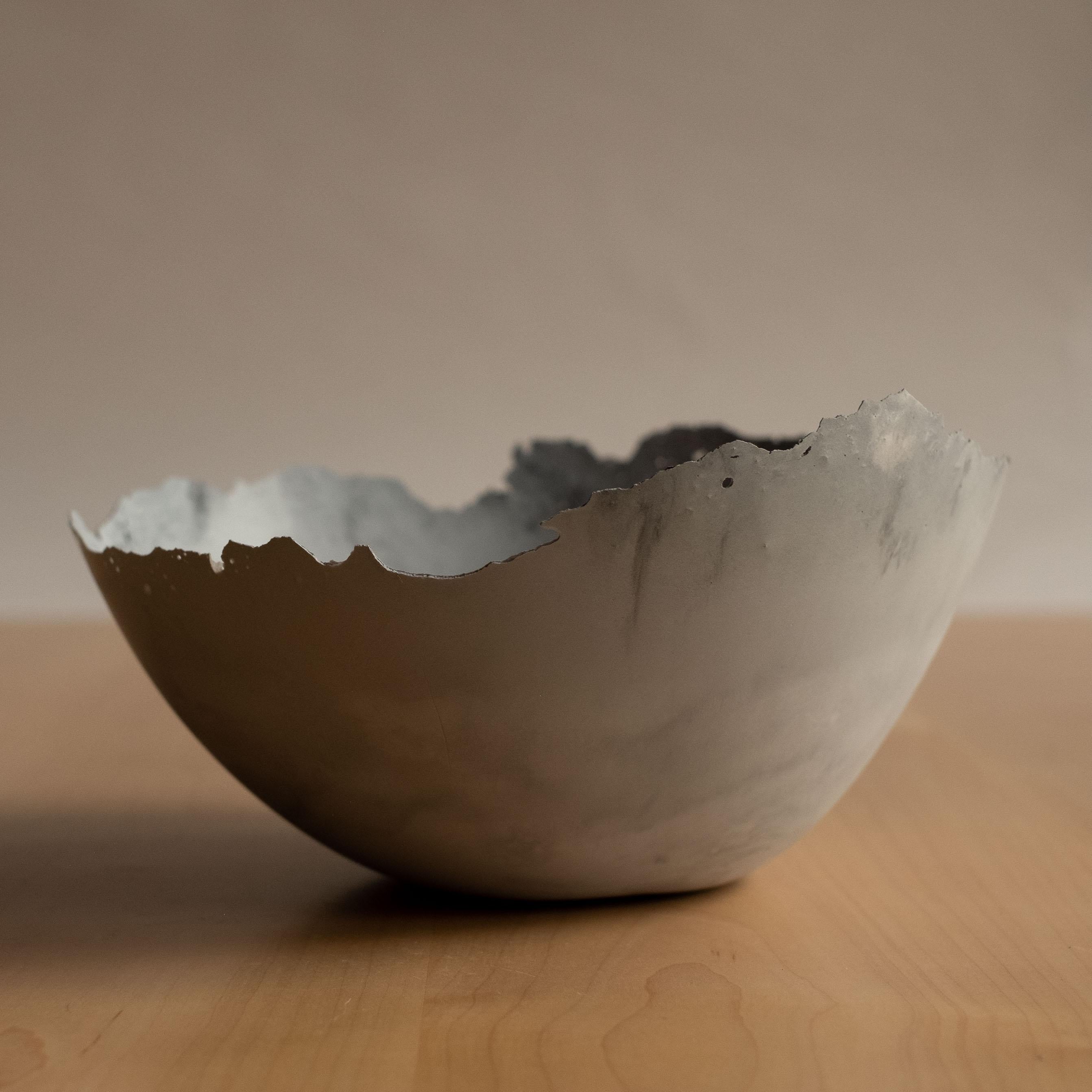 Handmade Cast Concrete Bowl in Grey by UME Studio For Sale 10