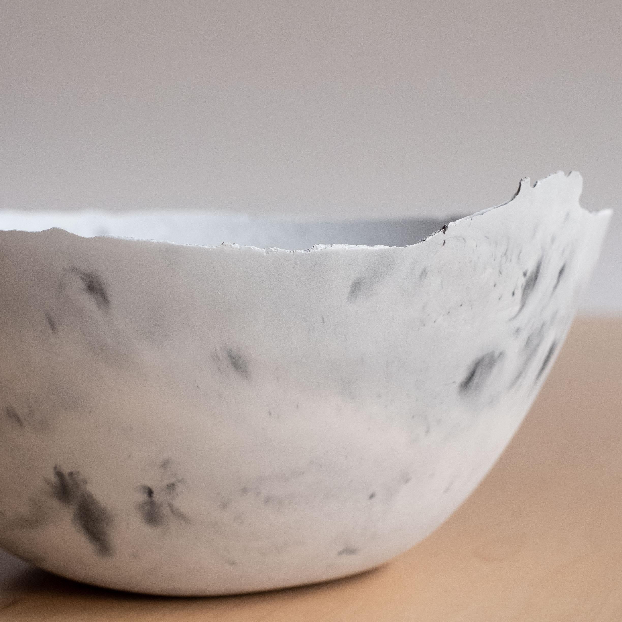 Handmade Cast Concrete Bowl in Grey by UME Studio For Sale 10