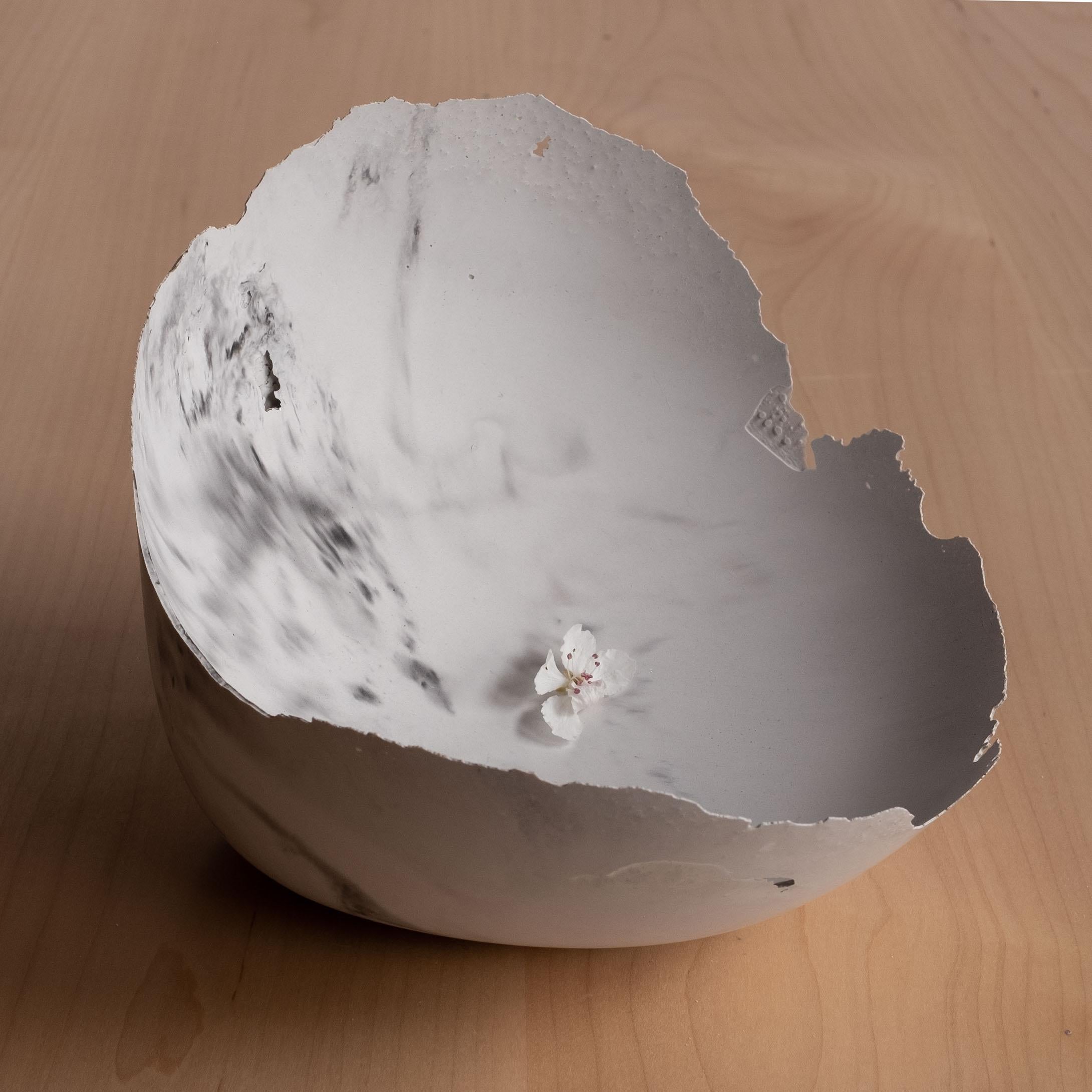 Handmade Cast Concrete Bowl in Grey by UME Studio For Sale 10