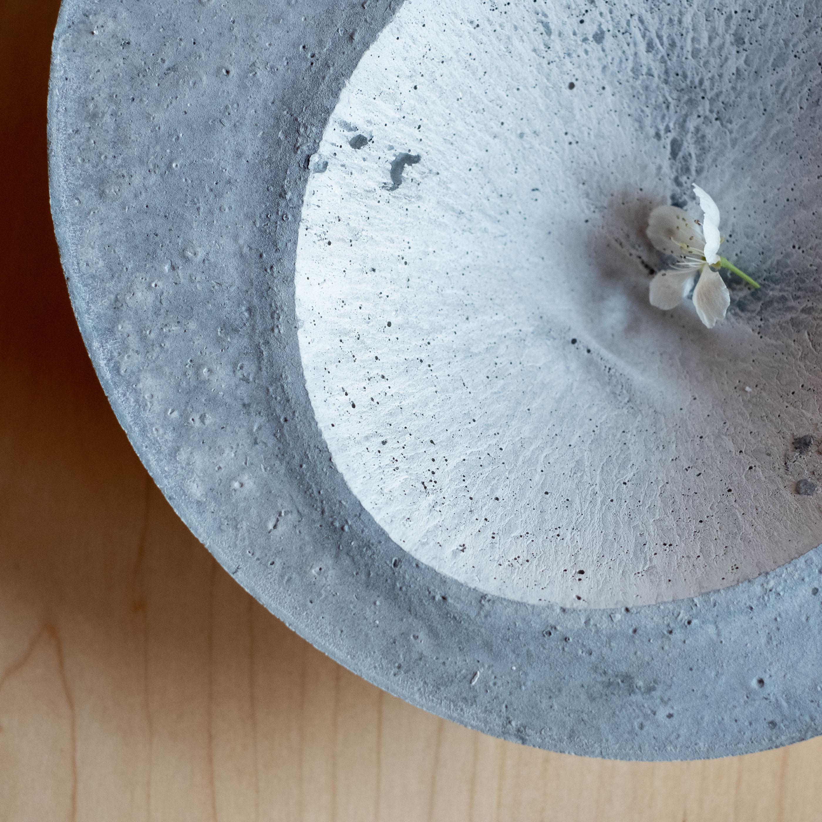 Handmade Cast Concrete Bowl in Grey by UMÉ Studio For Sale 11