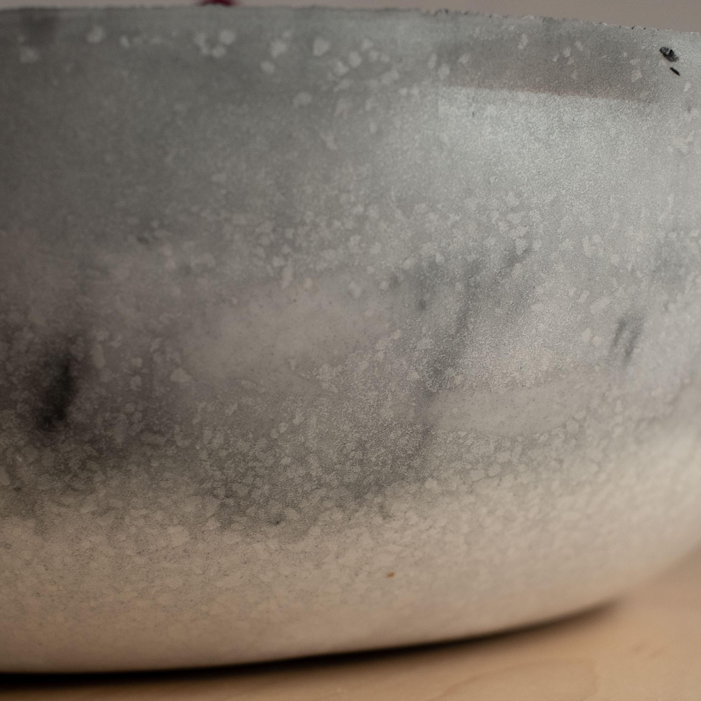 Handmade Cast Concrete Bowl in Grey by Umé Studio For Sale 11