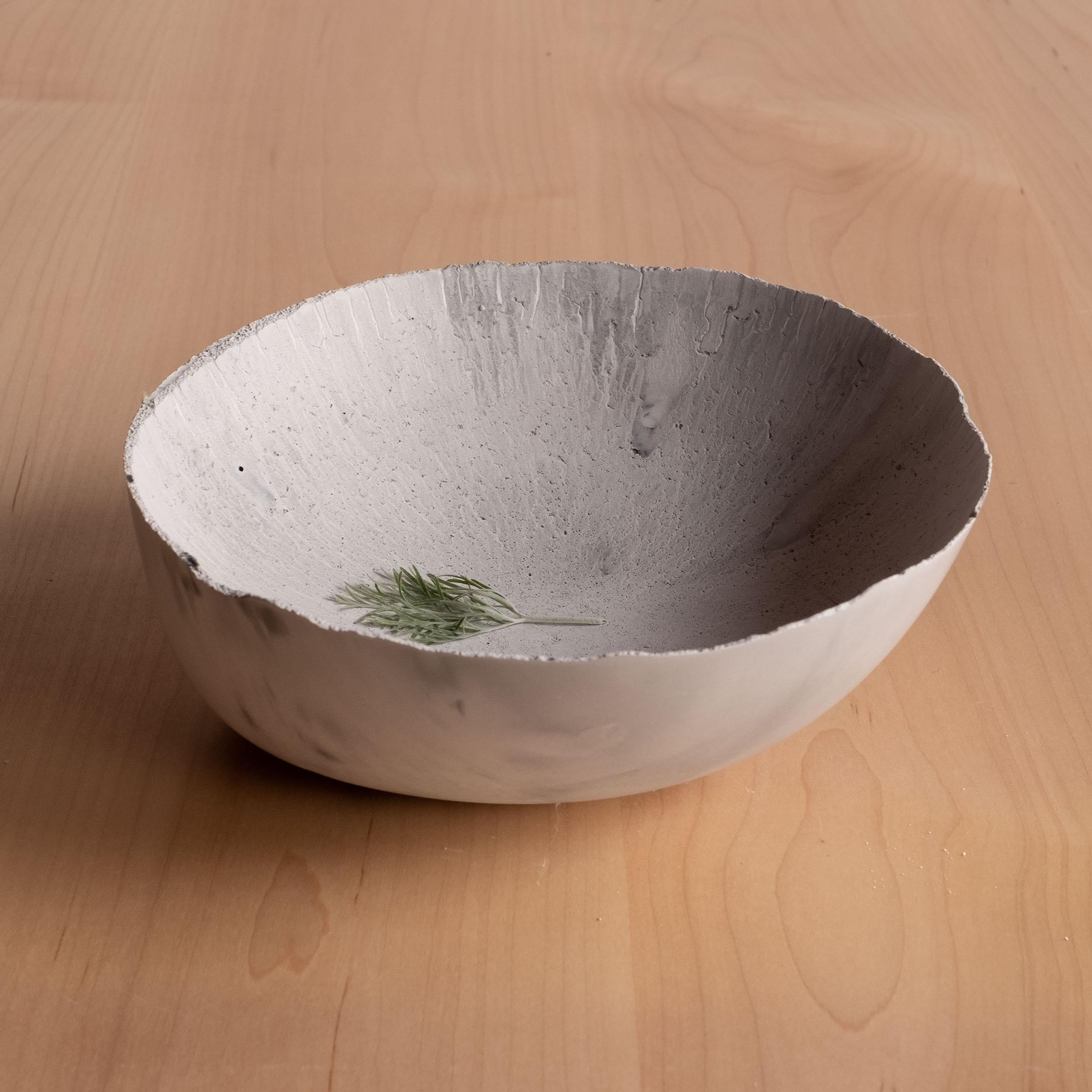 Handmade Cast Concrete Bowl in Grey by UME Studio For Sale 11