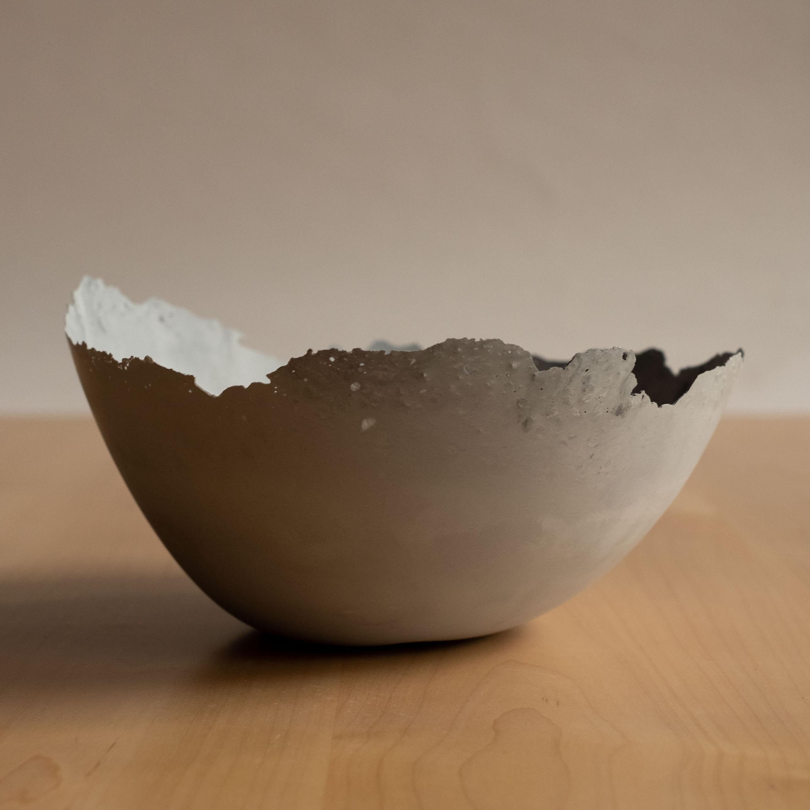 Handmade Cast Concrete Bowl in Grey by UME Studio For Sale 11