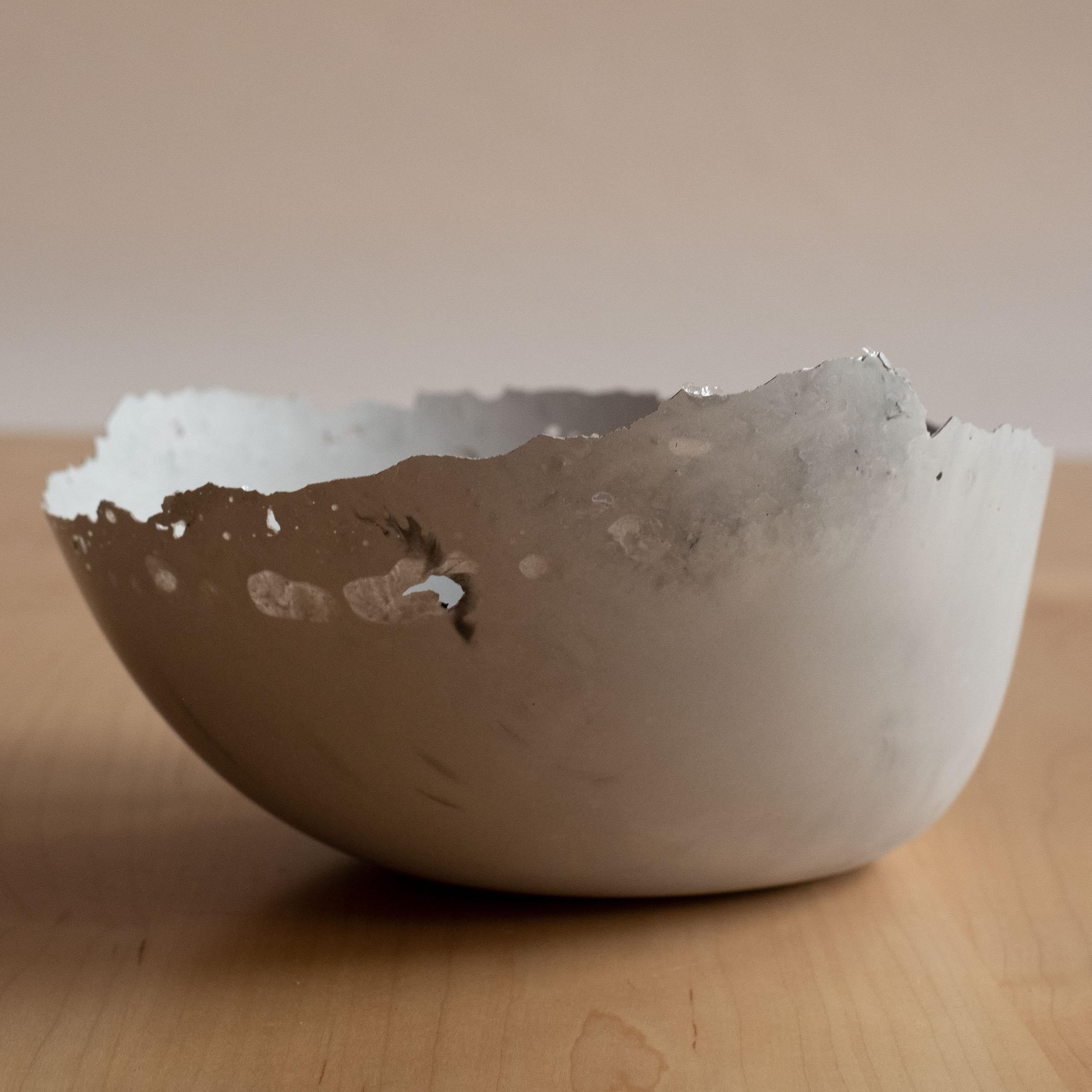 Handmade Cast Concrete Bowl in Grey by UMÉ Studio For Sale 12
