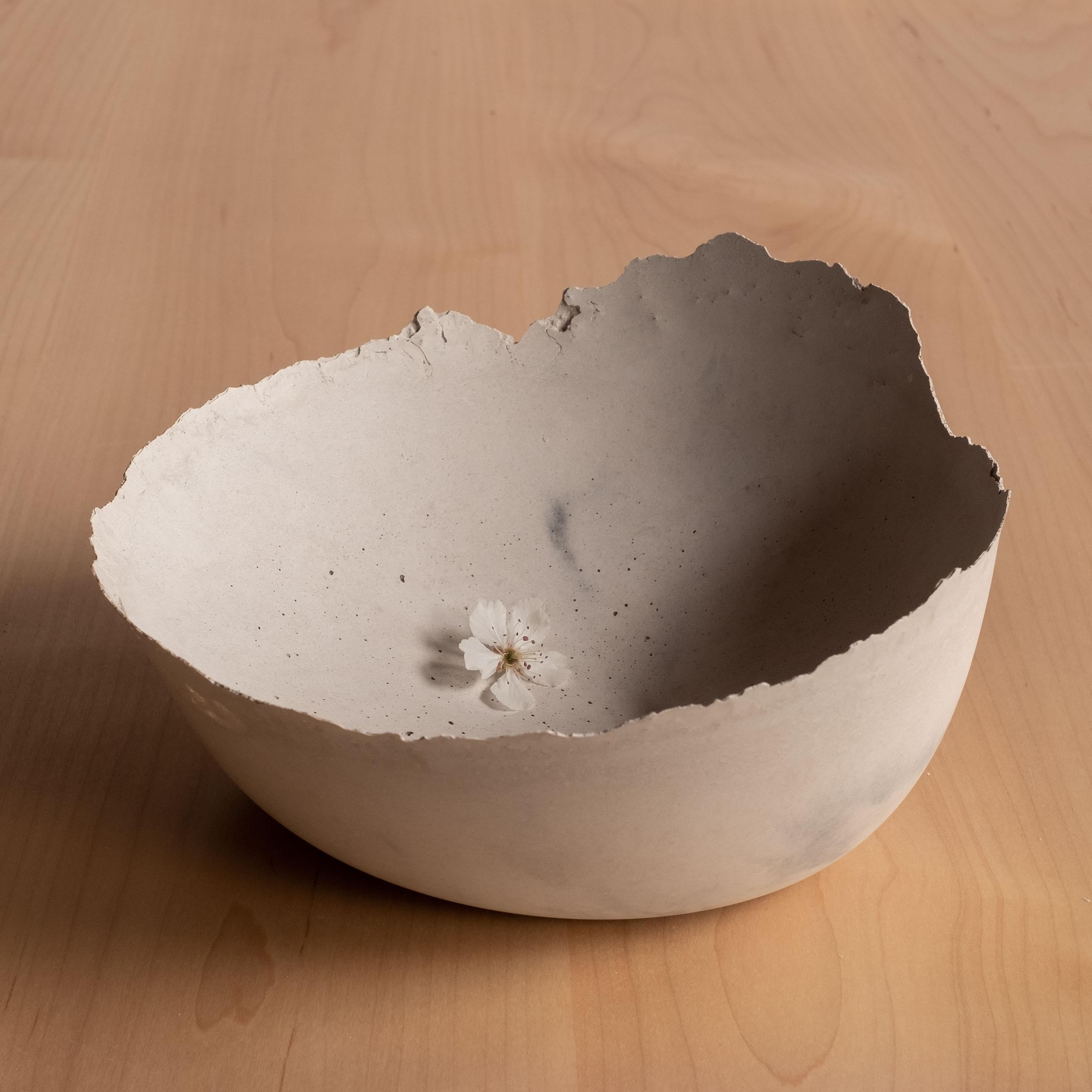 Handmade Cast Concrete Bowl in Grey by UME Studio For Sale 12