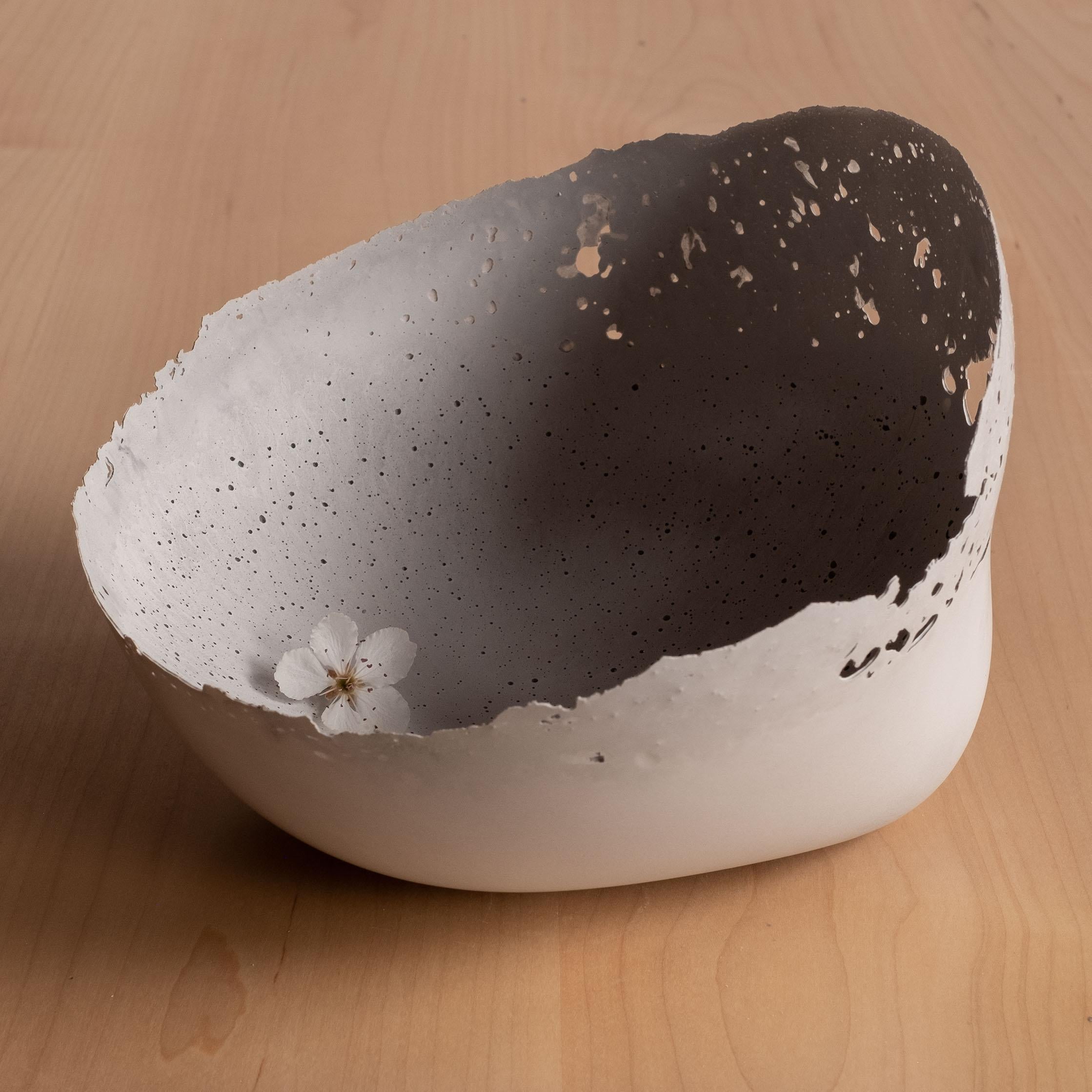 Handmade Cast Concrete Bowl in Grey by UME Studio For Sale 12