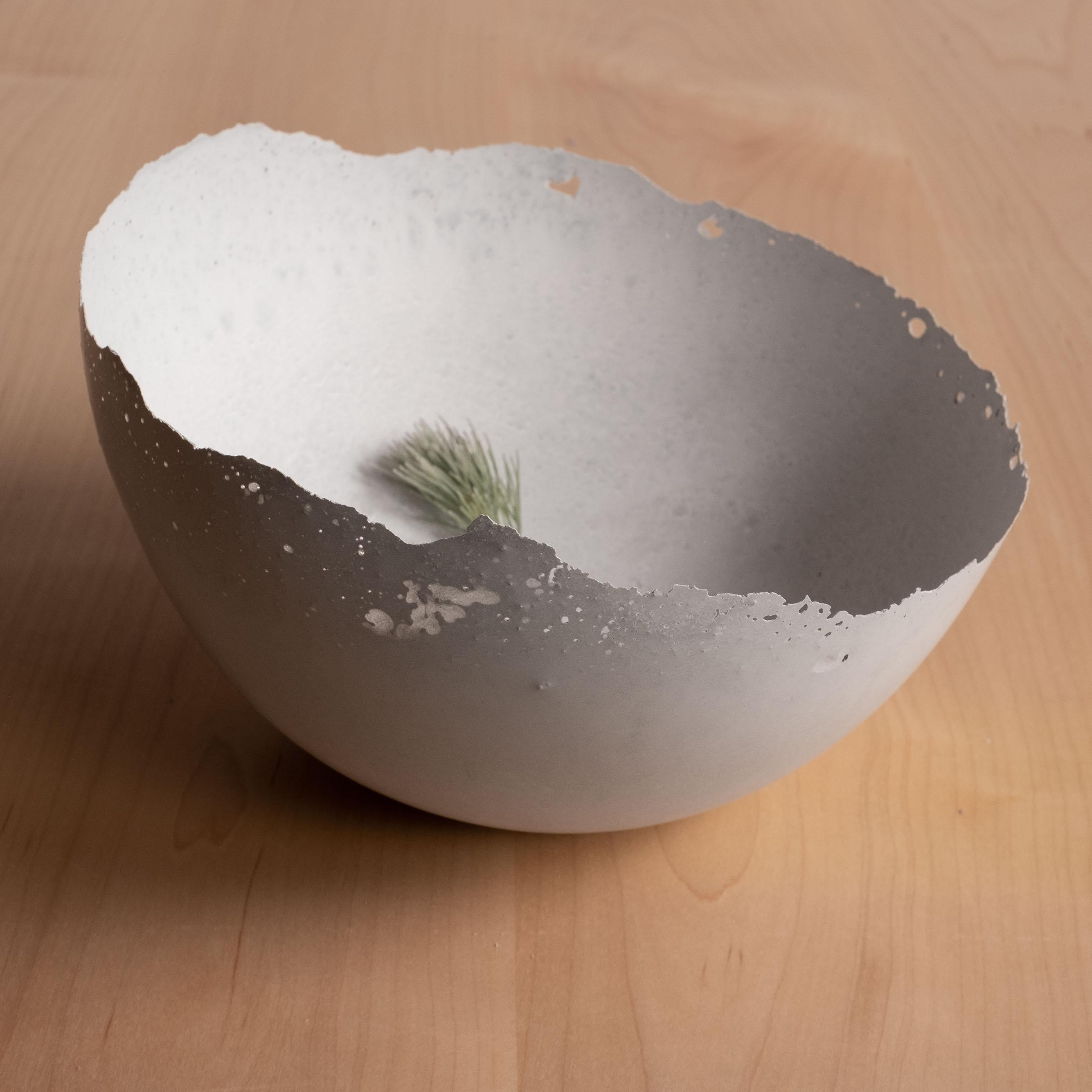 Handmade Cast Concrete Bowl in Grey by UME Studio For Sale 12