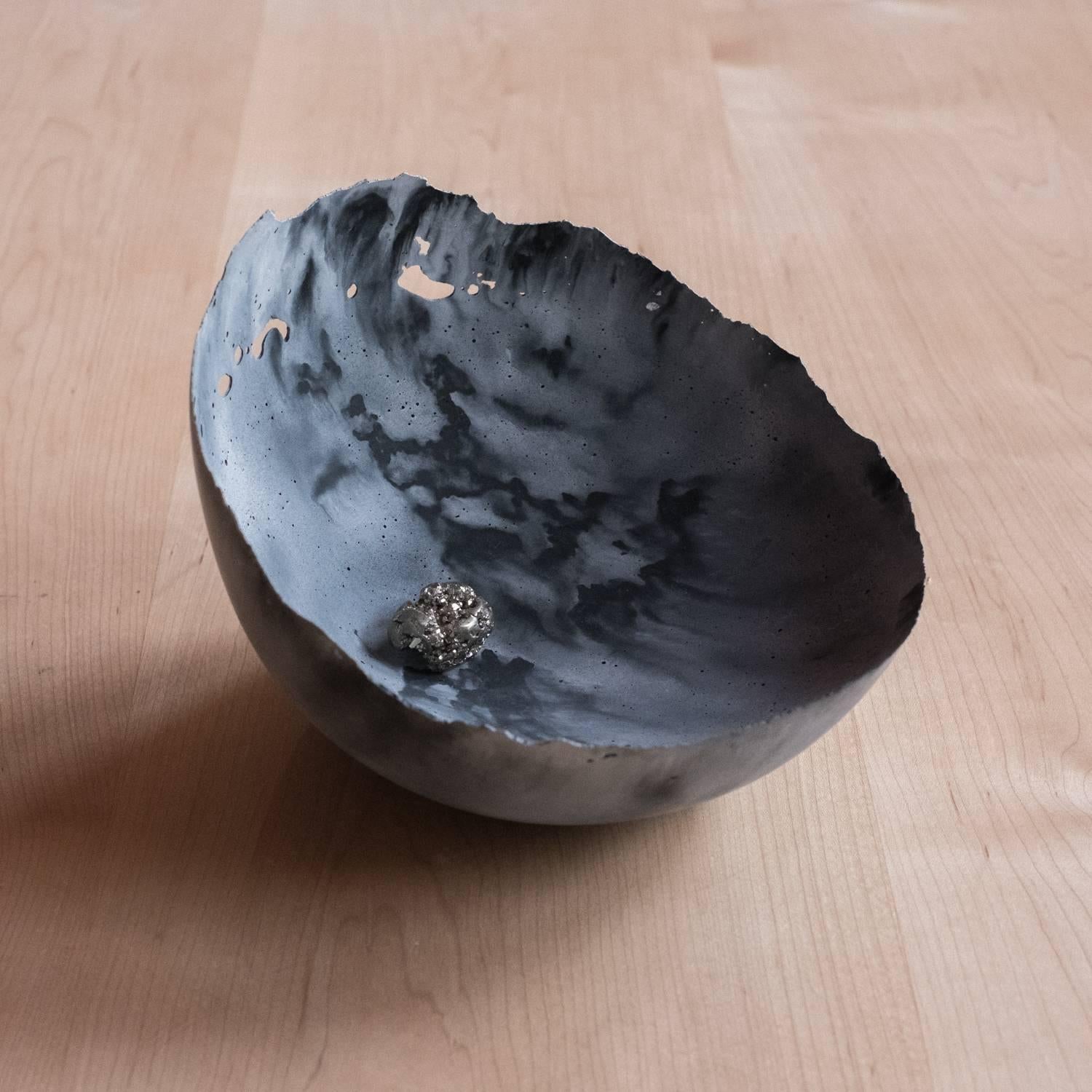 Handmade Cast Concrete Bowl in Grey by UMÉ Studio 13