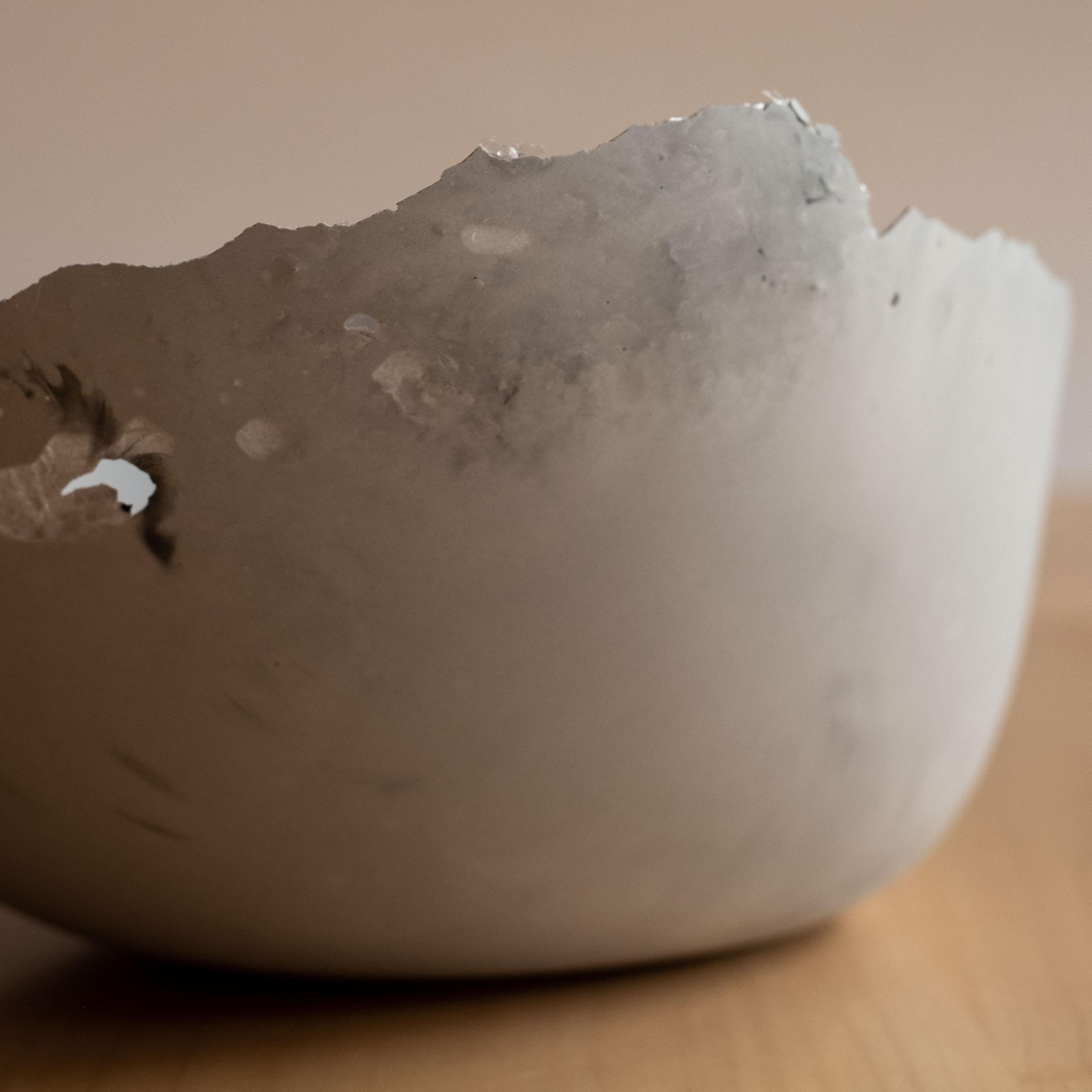 Handmade Cast Concrete Bowl in Grey by UMÉ Studio For Sale 13