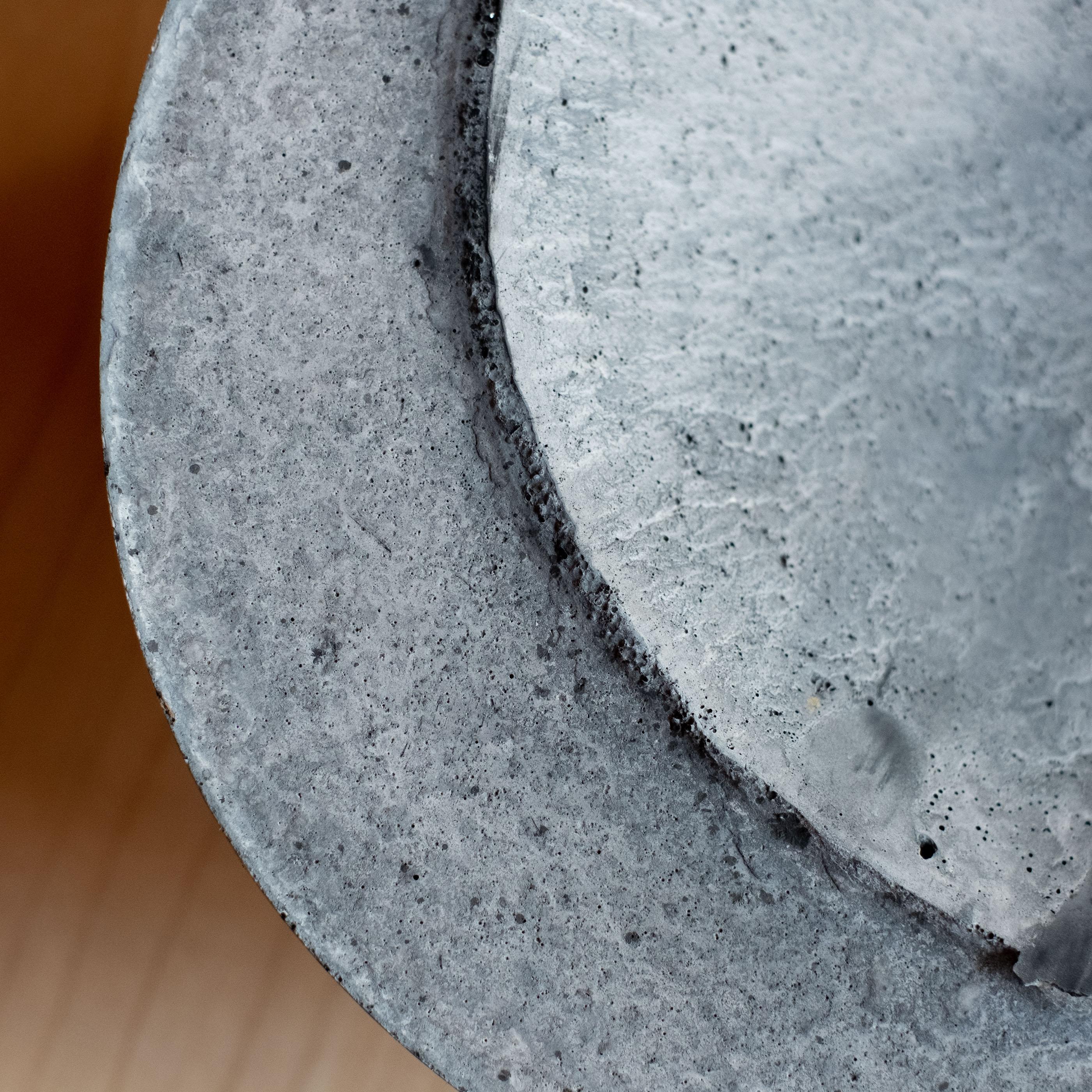 Handmade Cast Concrete Bowl in Grey by Umé Studio For Sale 13