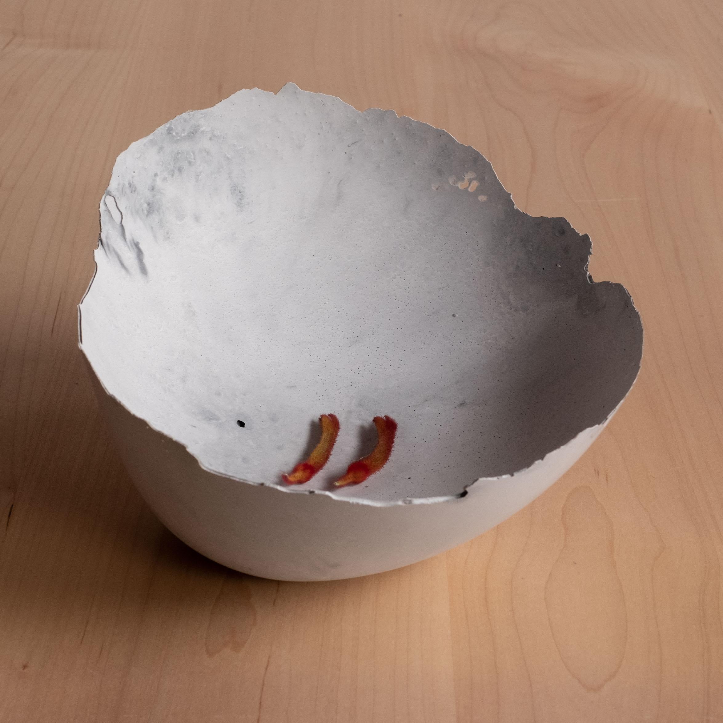Handmade Cast Concrete Bowl in Grey by UME Studio For Sale 13