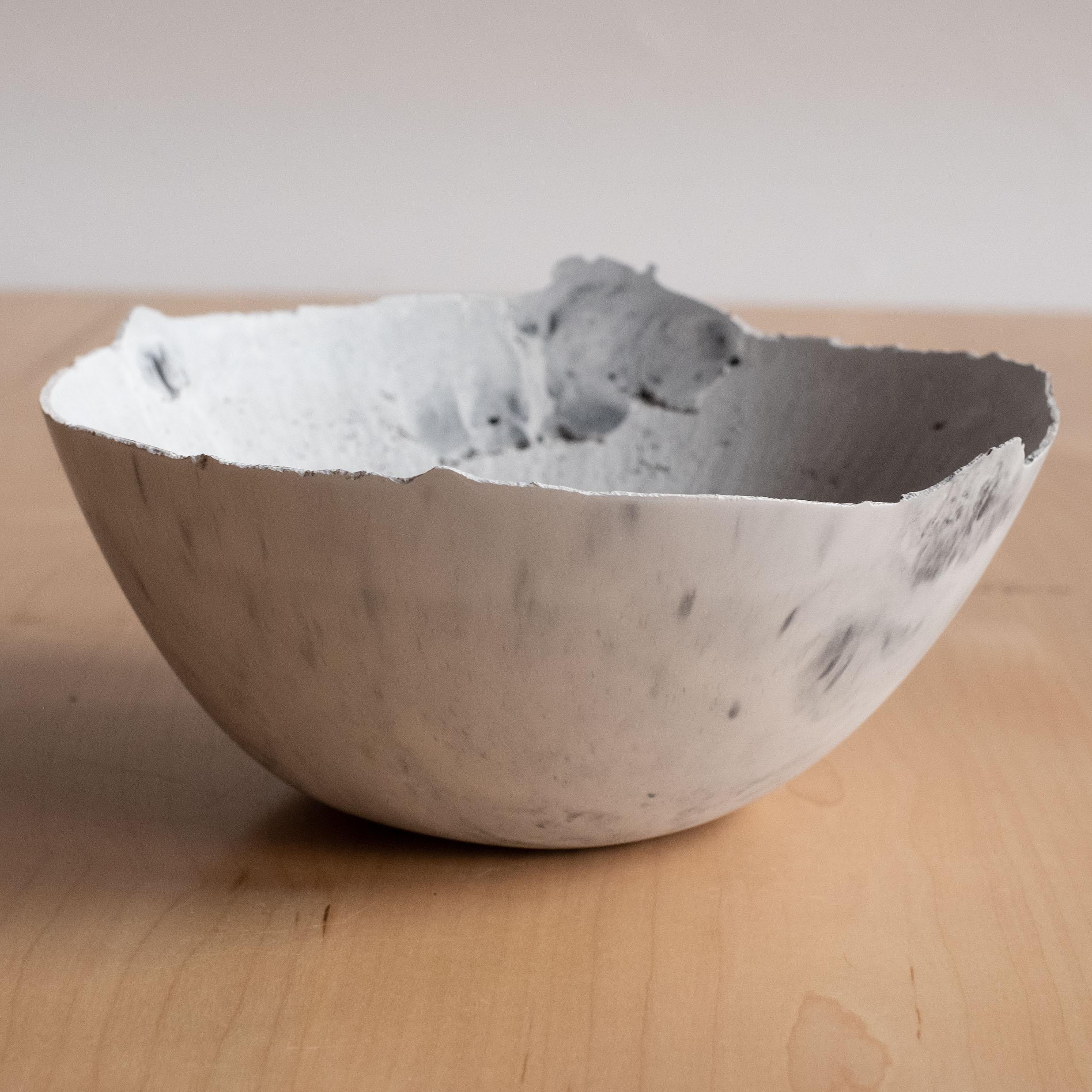 Handmade Cast Concrete Bowl in Grey by UME Studio For Sale 13