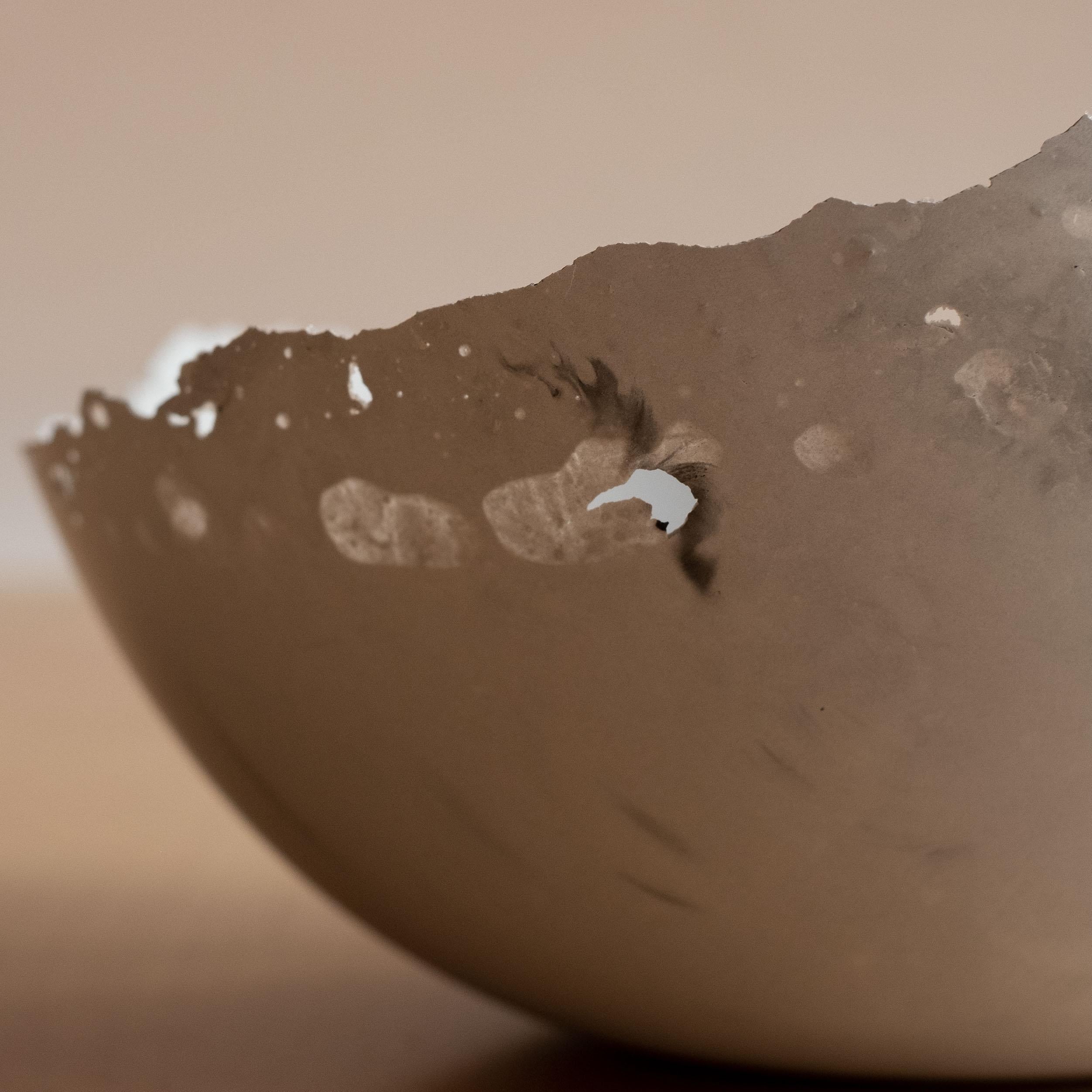 Handmade Cast Concrete Bowl in Grey by UMÉ Studio For Sale 14