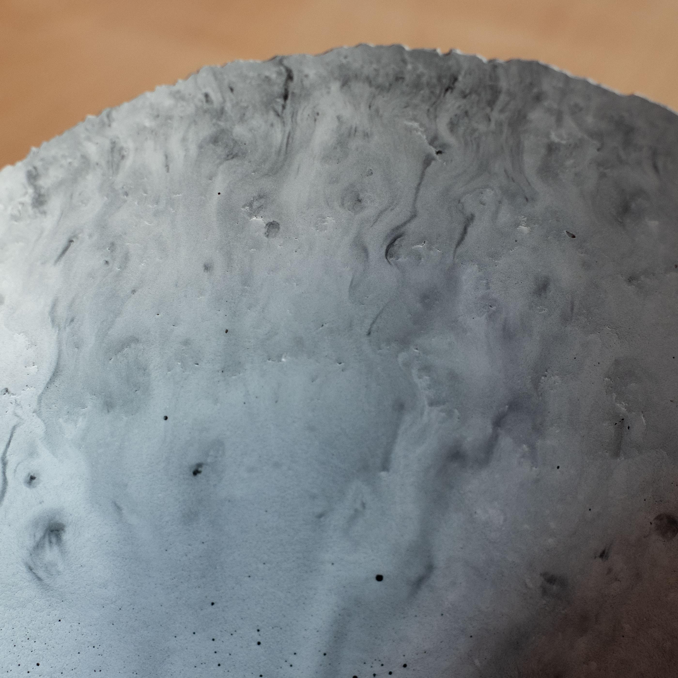Handmade Cast Concrete Bowl in Grey by Umé Studio For Sale 14
