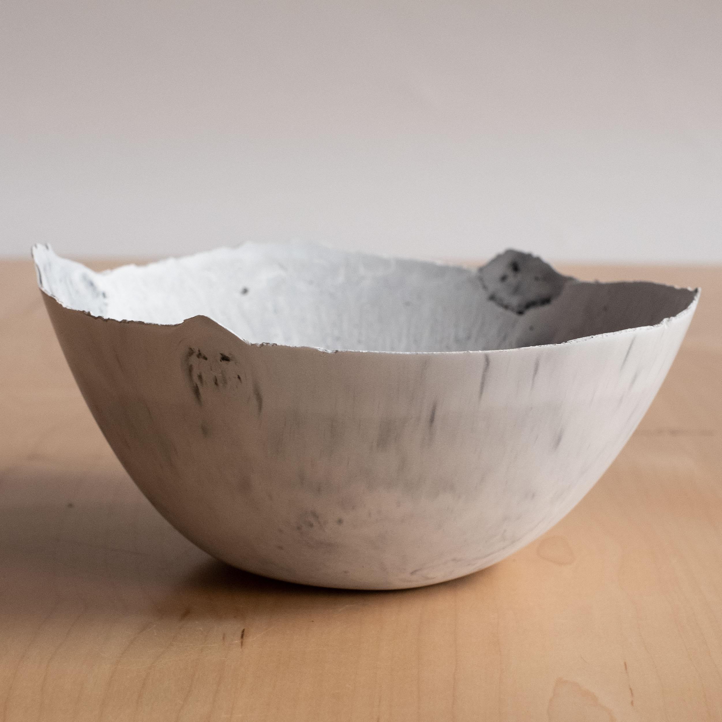 Handmade Cast Concrete Bowl in Grey by UME Studio For Sale 14