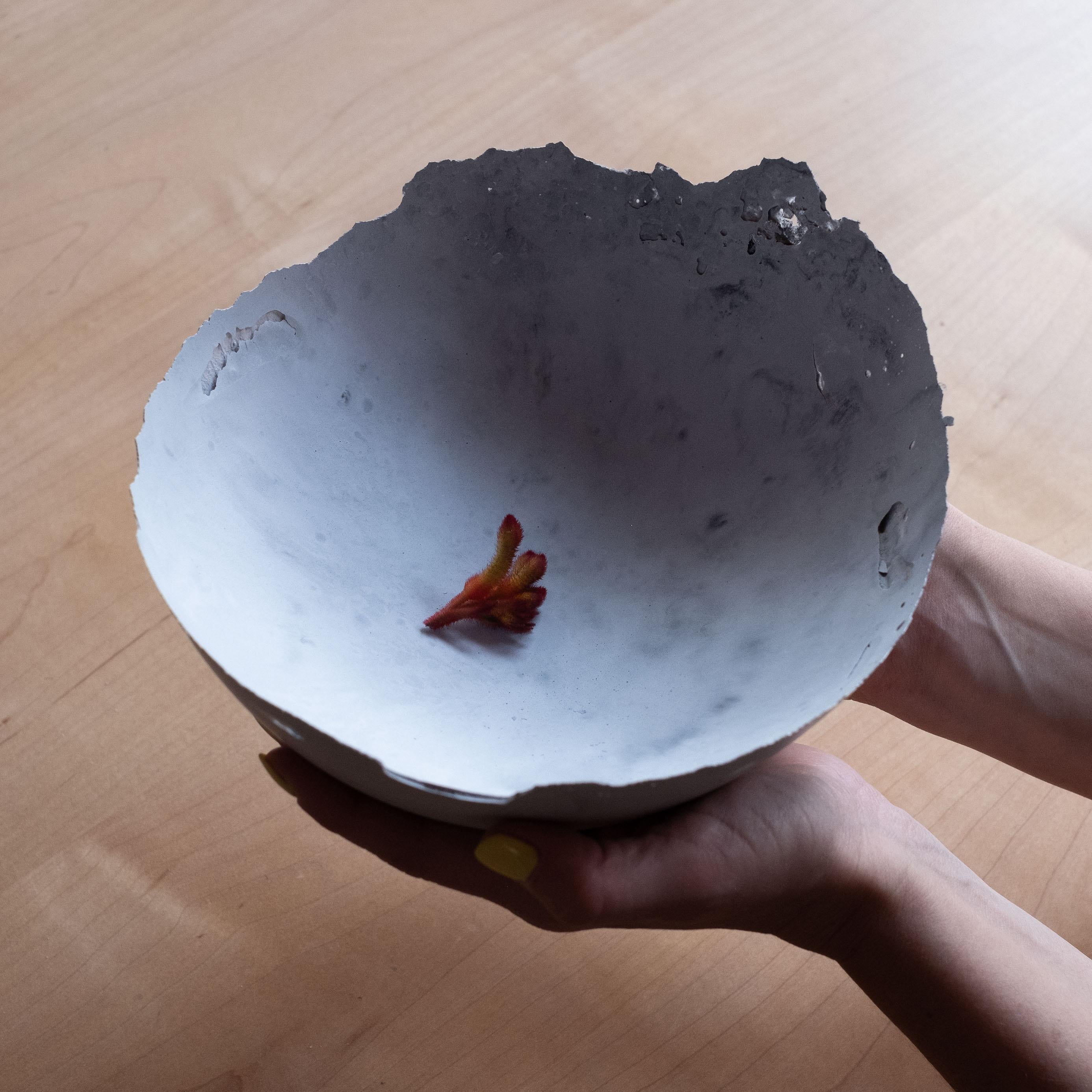 An edition of 150 unique bowls, the concrete Series by UMÉ Studio expresses the tension between heavy concrete and its delicate edge generated by hand pouring. While one assumes concrete should be strong and durable, it is, at its core, fragile.