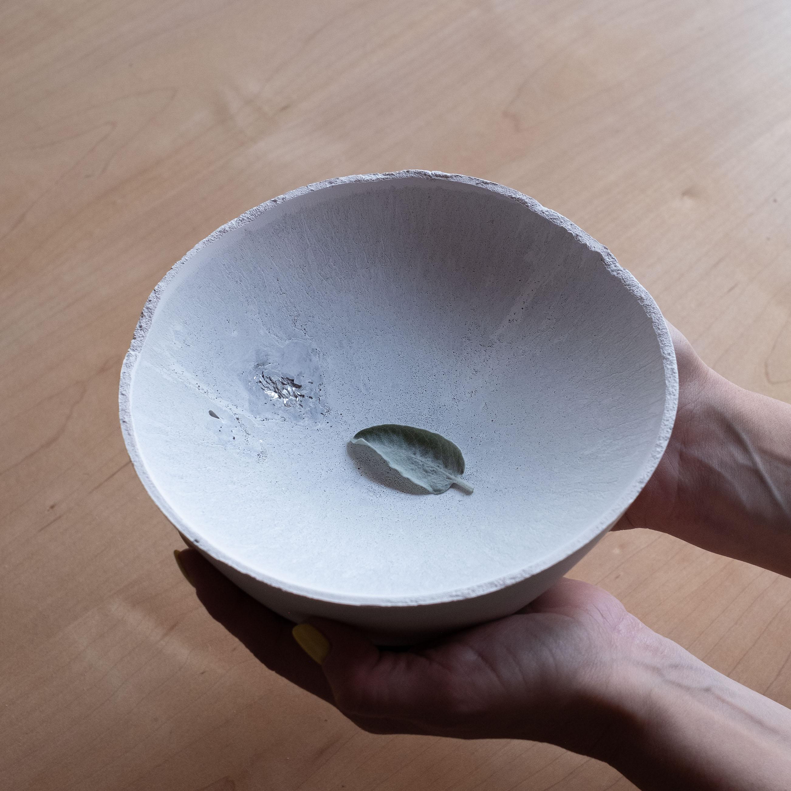 An edition of 150 unique bowls, the concrete Series by UMÉ Studio expresses the tension between heavy concrete and its delicate edge generated by hand pouring. While one assumes concrete should be strong and durable, it is, at its core, fragile.