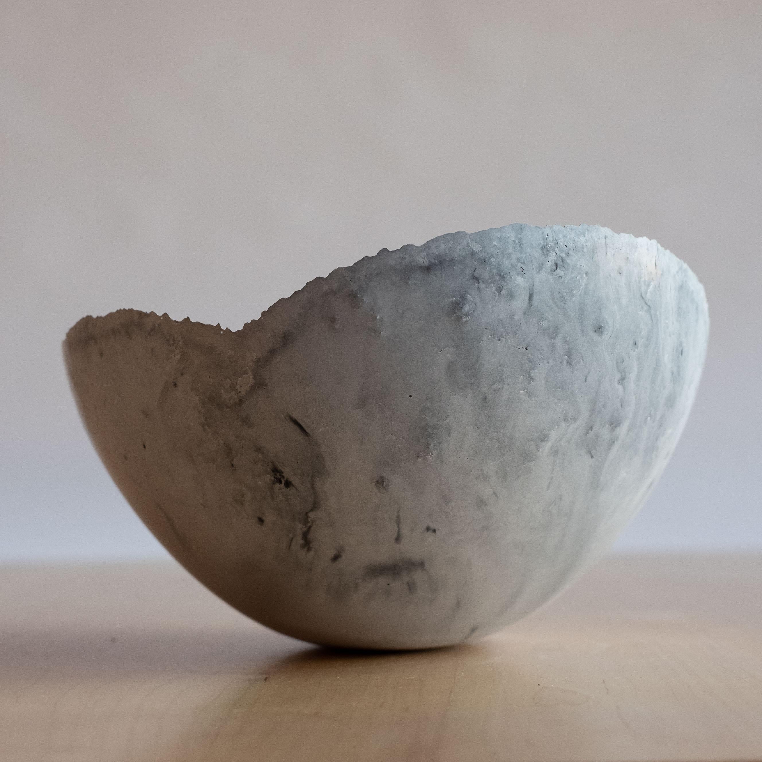 Handmade Cast Concrete Bowl in Grey by Umé Studio For Sale 15