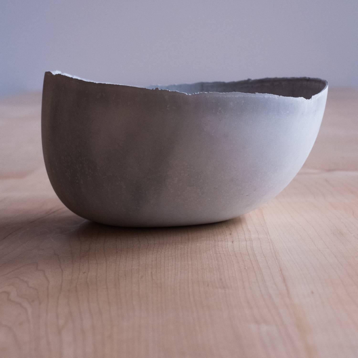 American Handmade Cast Concrete Bowl in Grey by UMÉ Studio For Sale