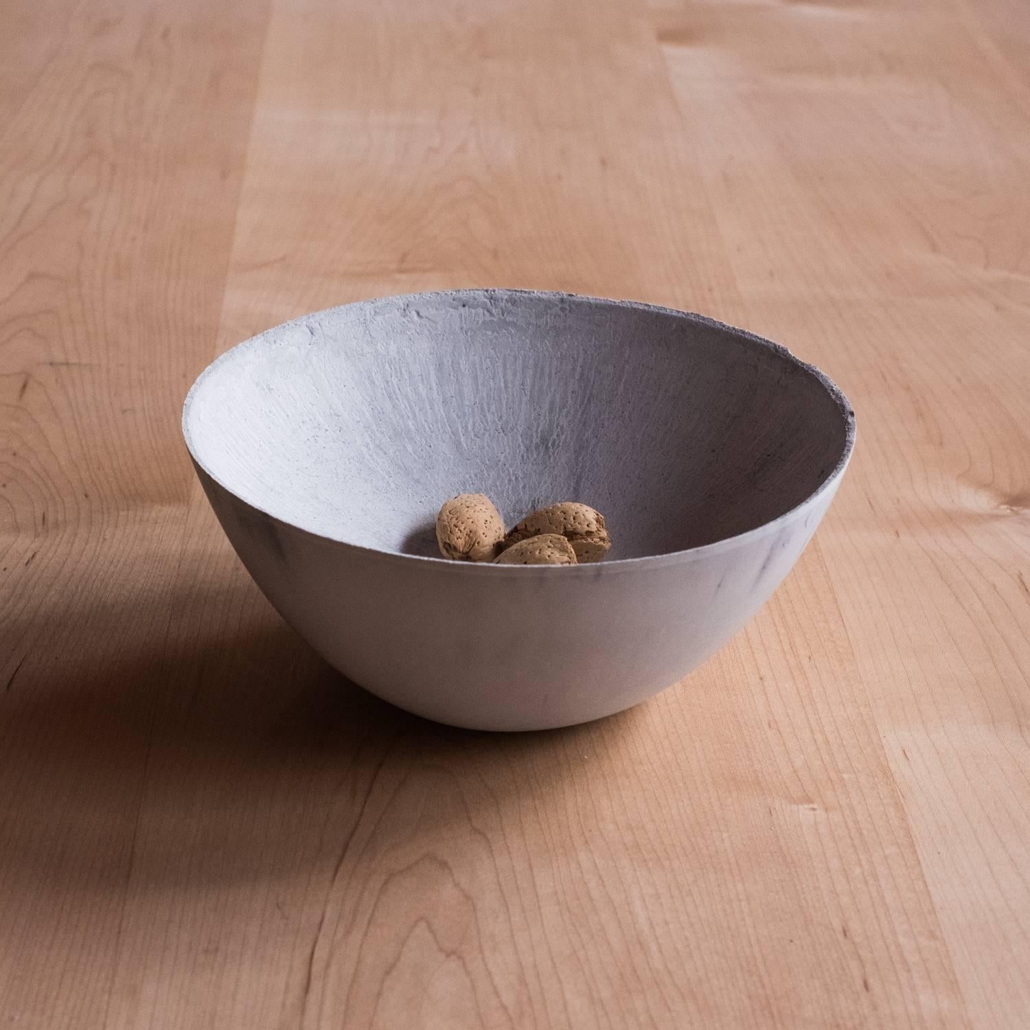 American Handmade Cast Concrete Bowl in Grey by UMÉ Studio For Sale