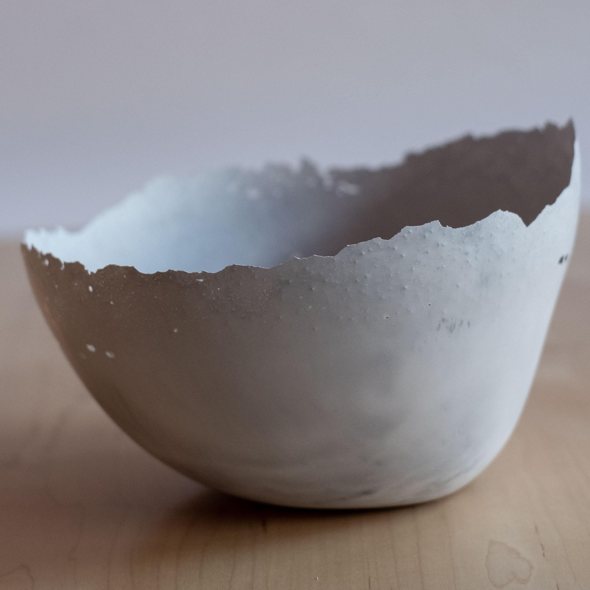 American Handmade Cast Concrete Bowl in Grey by UME Studio For Sale