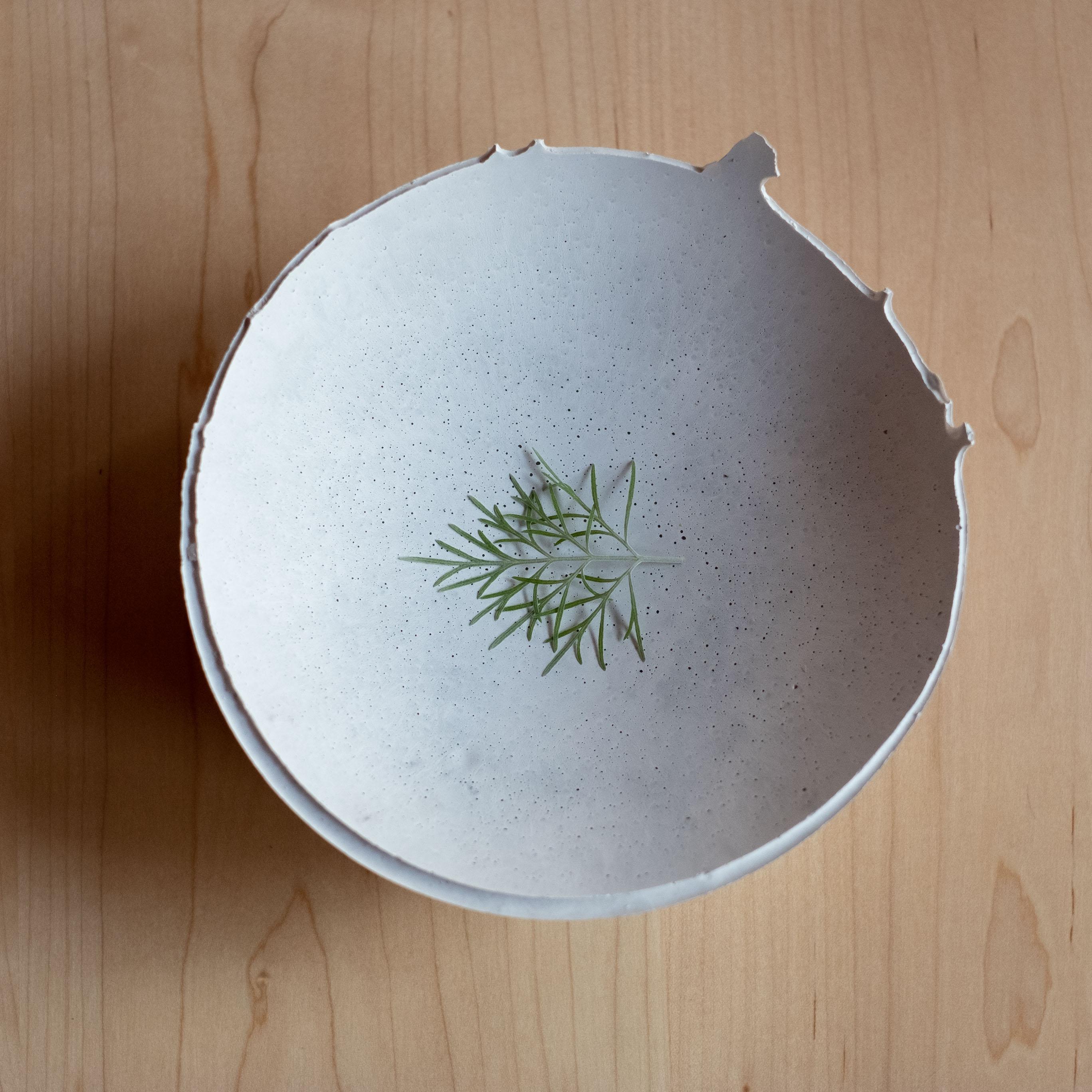 American Handmade Cast Concrete Bowl in Grey by UME Studio For Sale