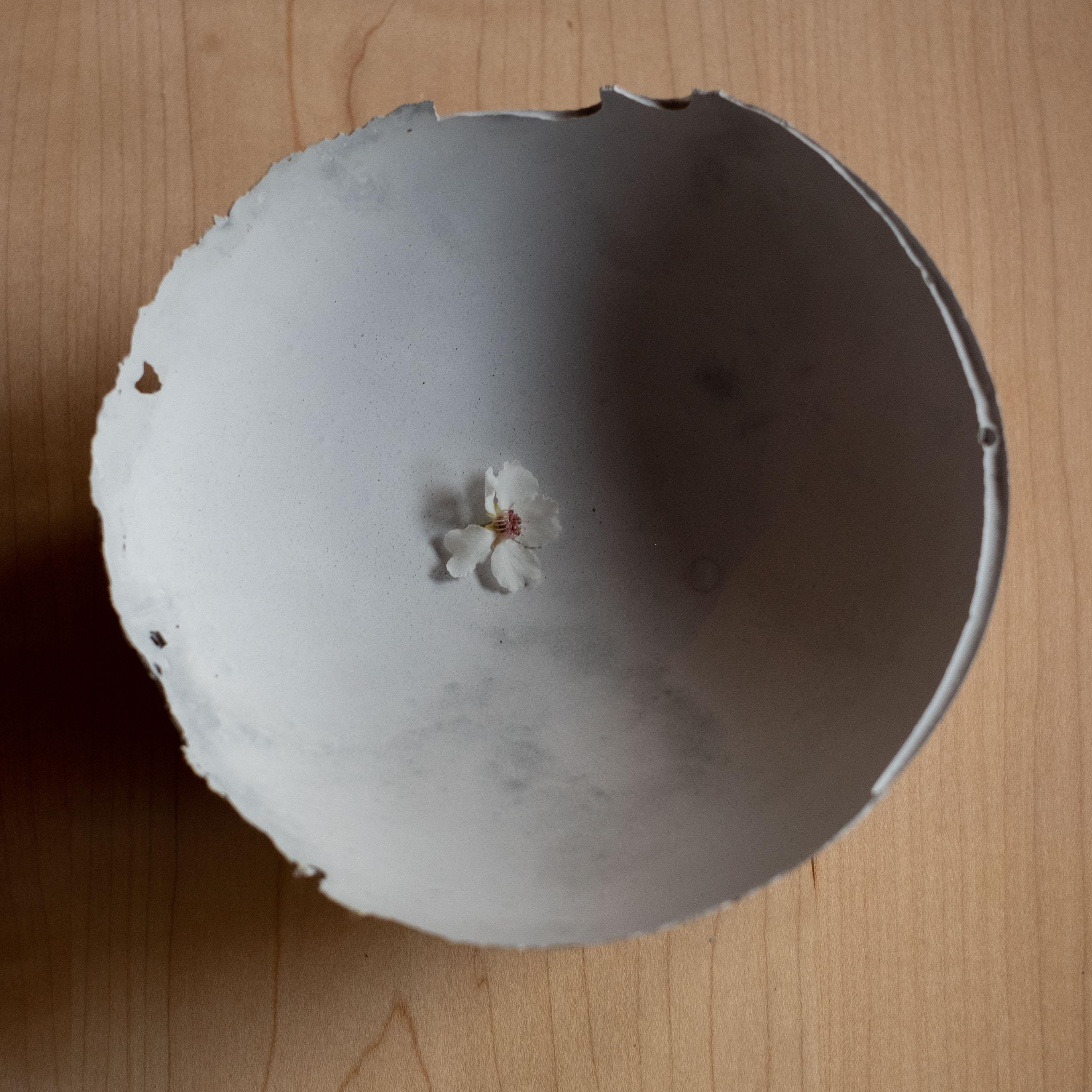 American Handmade Cast Concrete Bowl in Grey by UME Studio For Sale