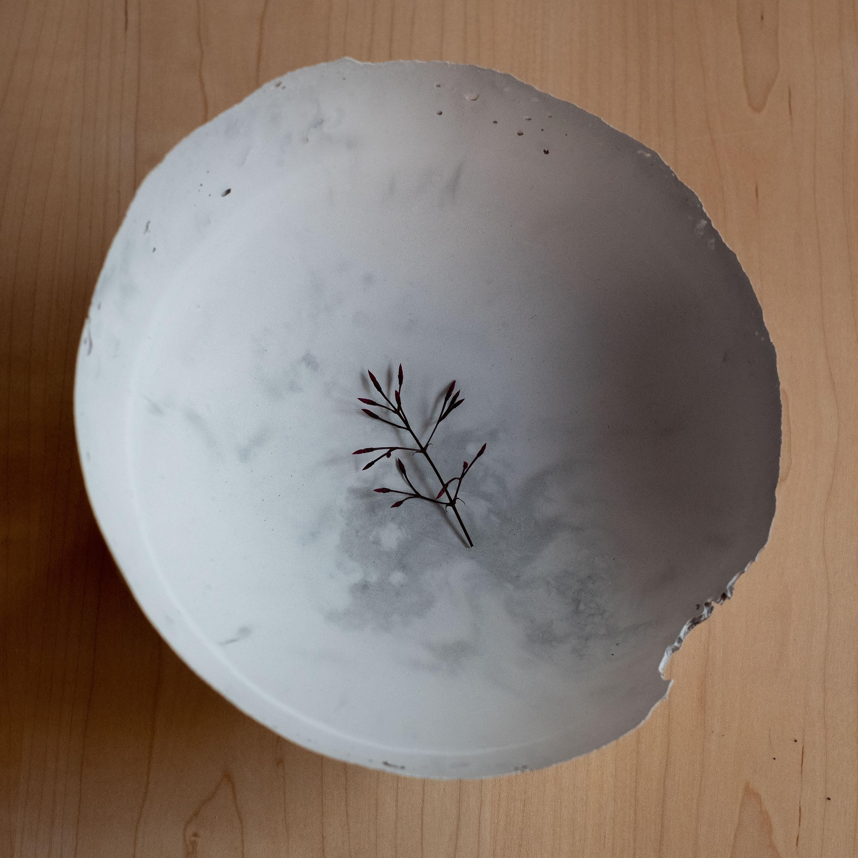 American Handmade Cast Concrete Bowl in Grey by UME Studio For Sale