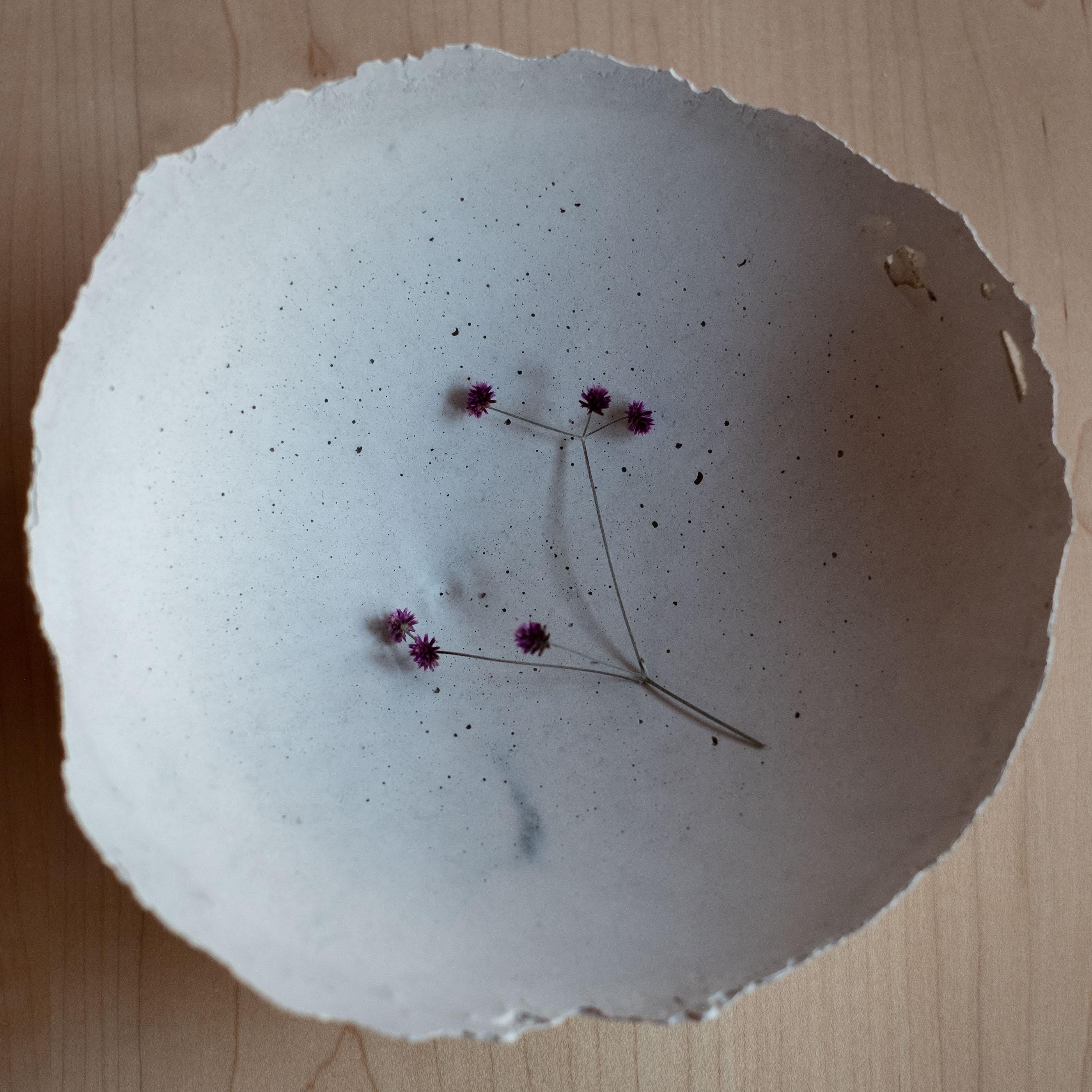 American Handmade Cast Concrete Bowl in Grey by UME Studio For Sale