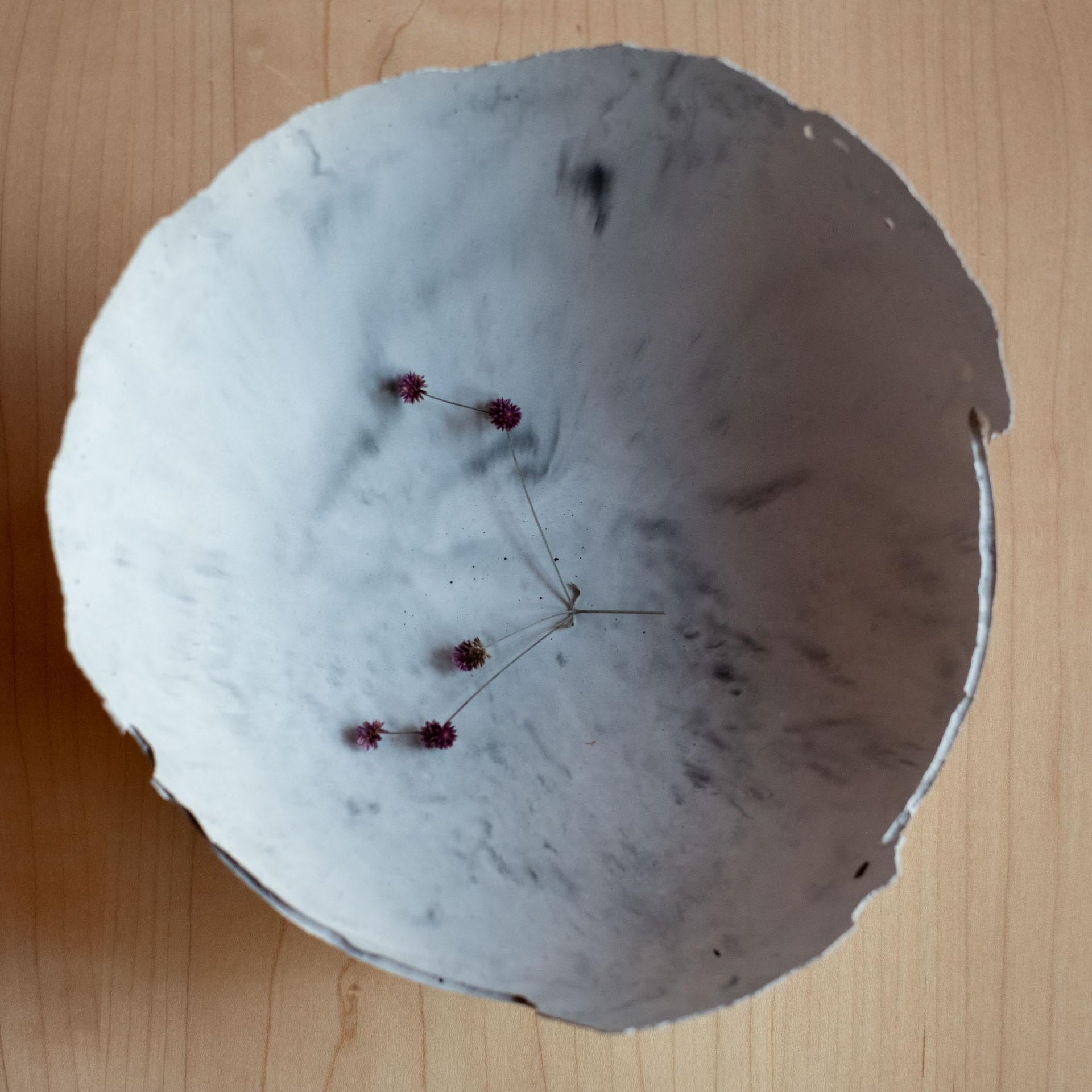 American Handmade Cast Concrete Bowl in Grey by UME Studio For Sale