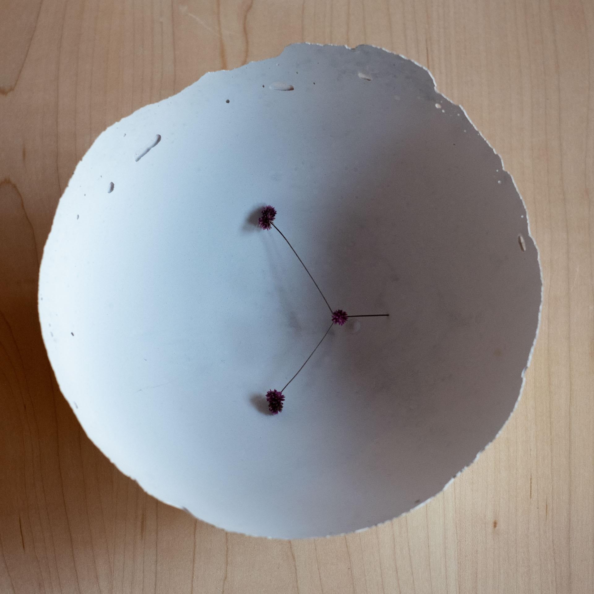 American Handmade Cast Concrete Bowl in Grey by UME Studio For Sale