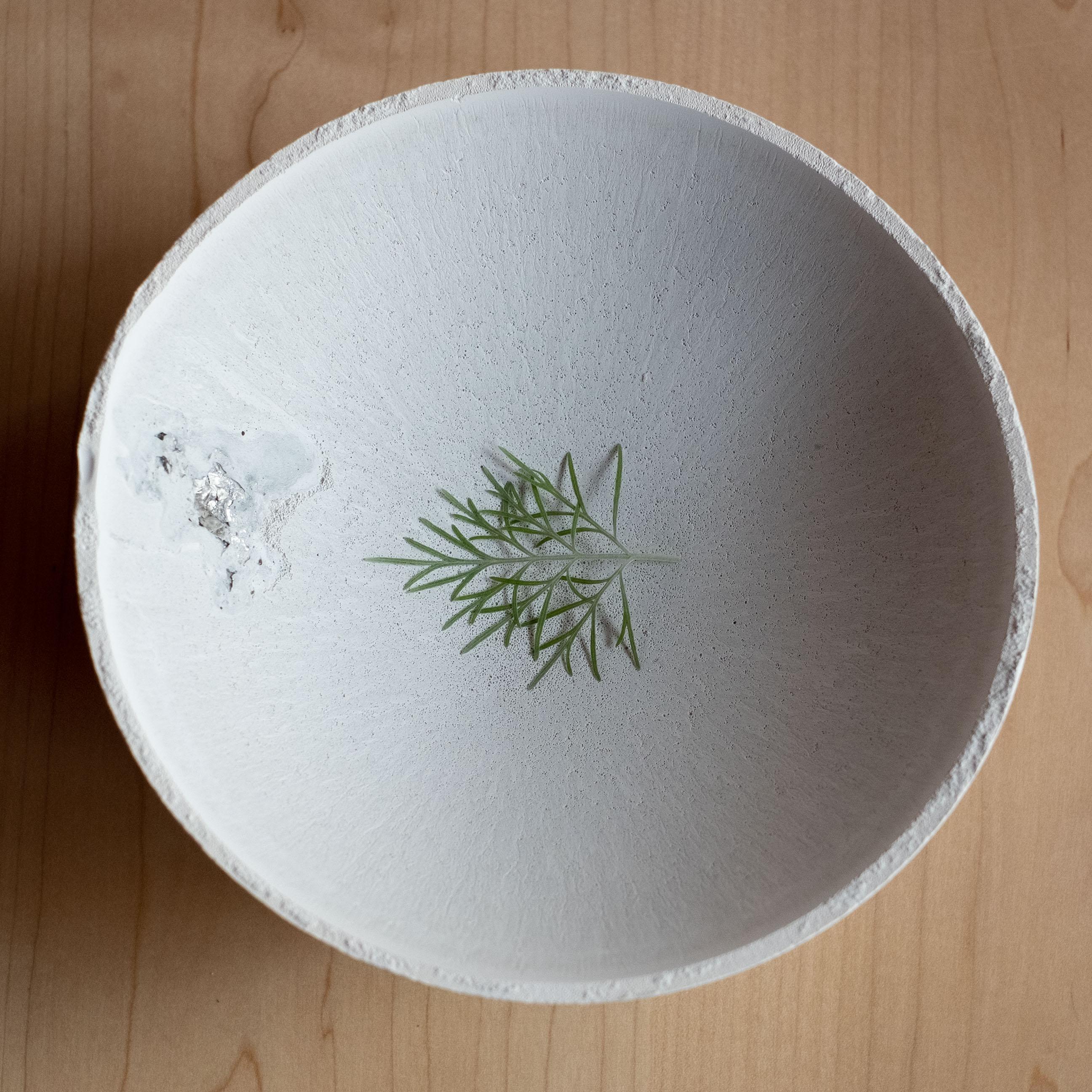 American Handmade Cast Concrete Bowl in Grey by UME Studio For Sale