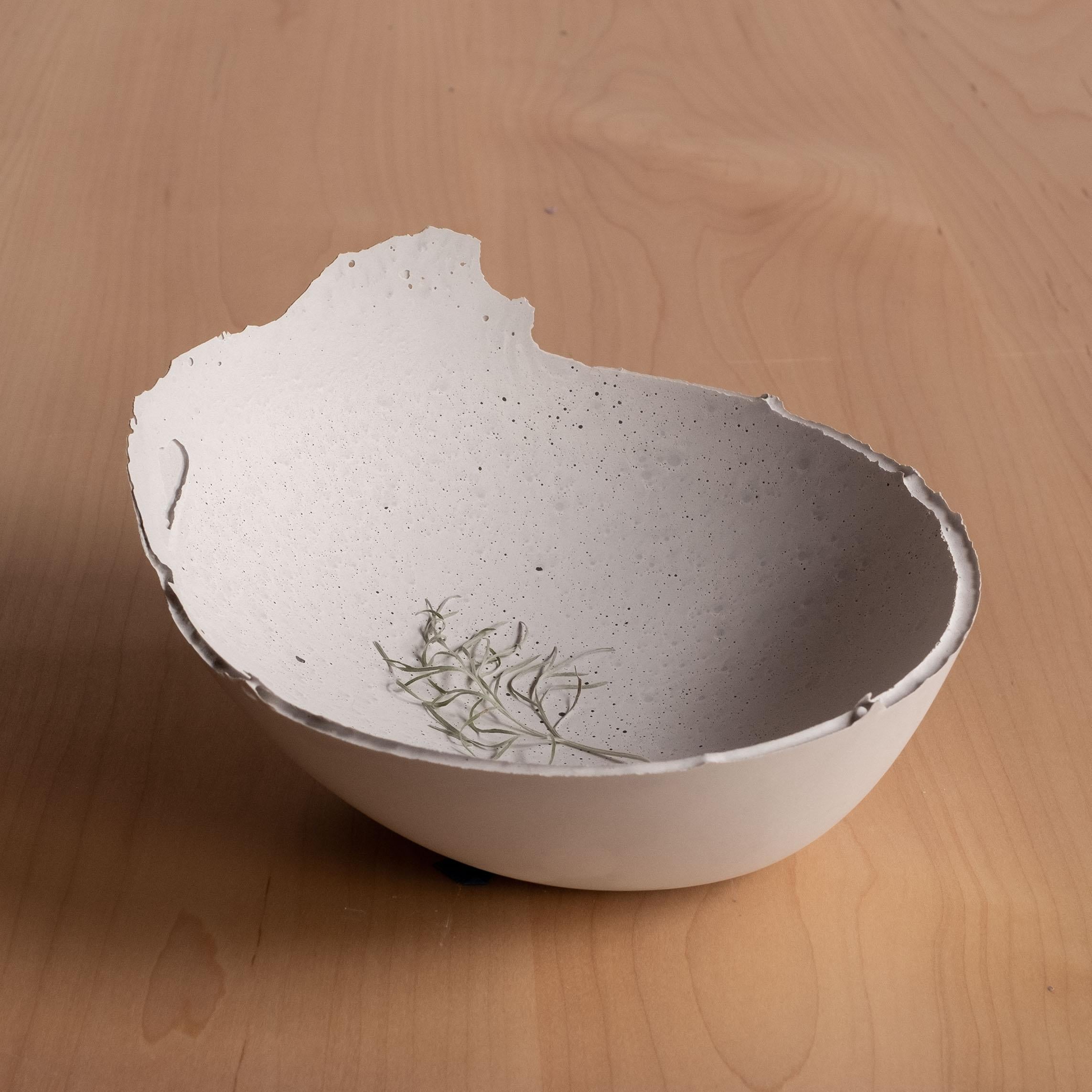 American Handmade Cast Concrete Bowl in Grey by UME Studio For Sale