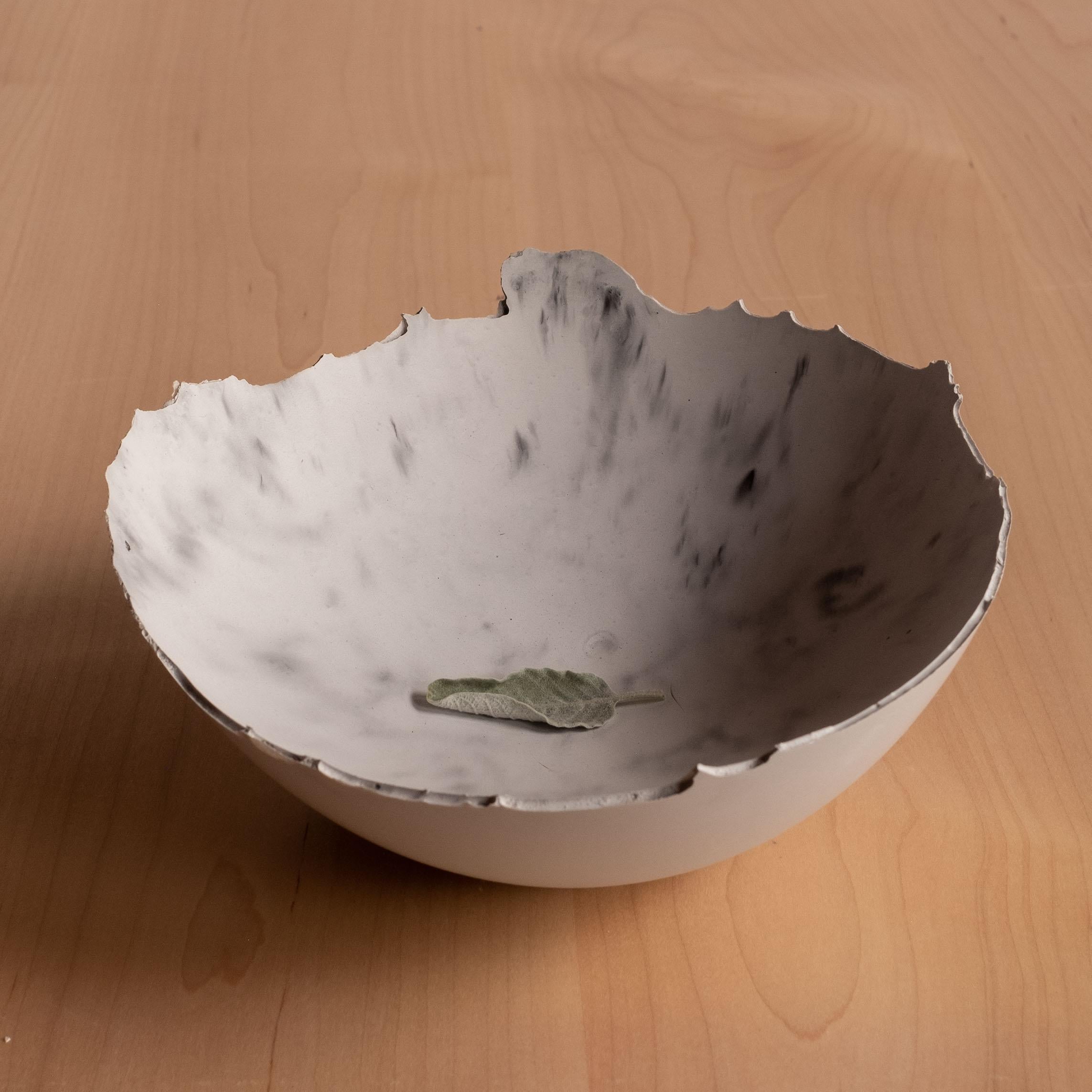 American Handmade Cast Concrete Bowl in Grey by UME Studio For Sale