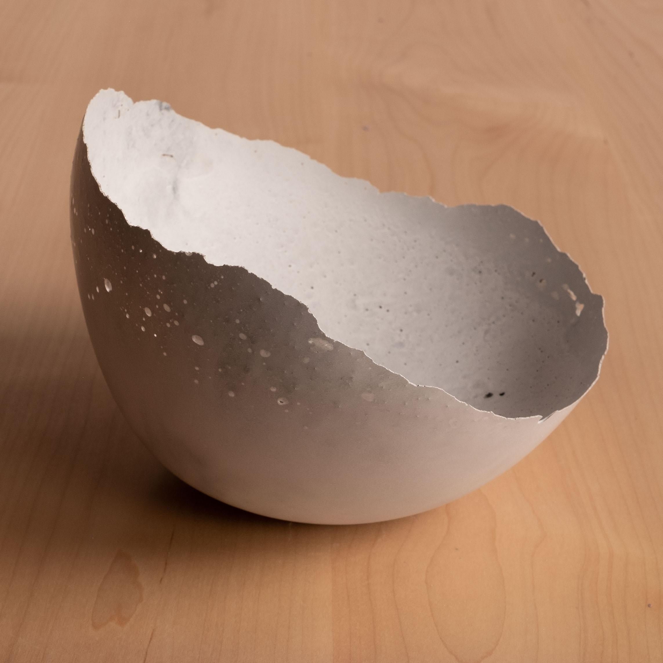 American Handmade Cast Concrete Bowl in Grey by UME Studio For Sale
