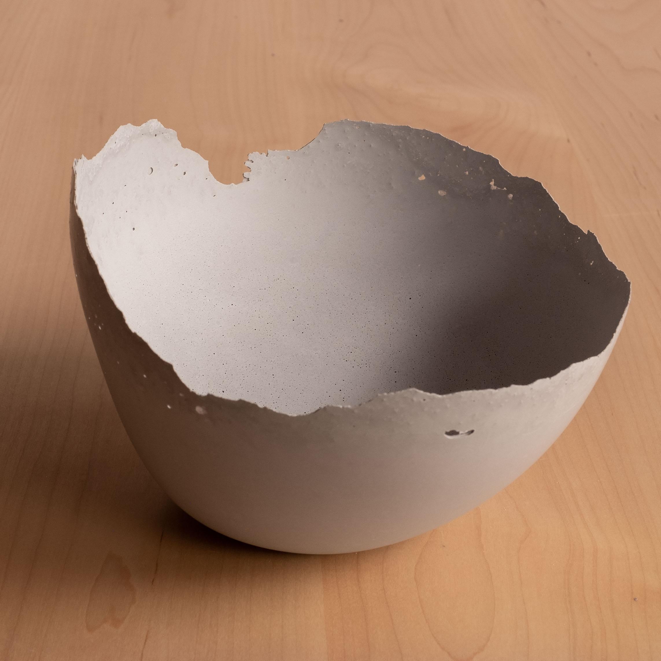 American Handmade Cast Concrete Bowl in Grey by UME Studio For Sale