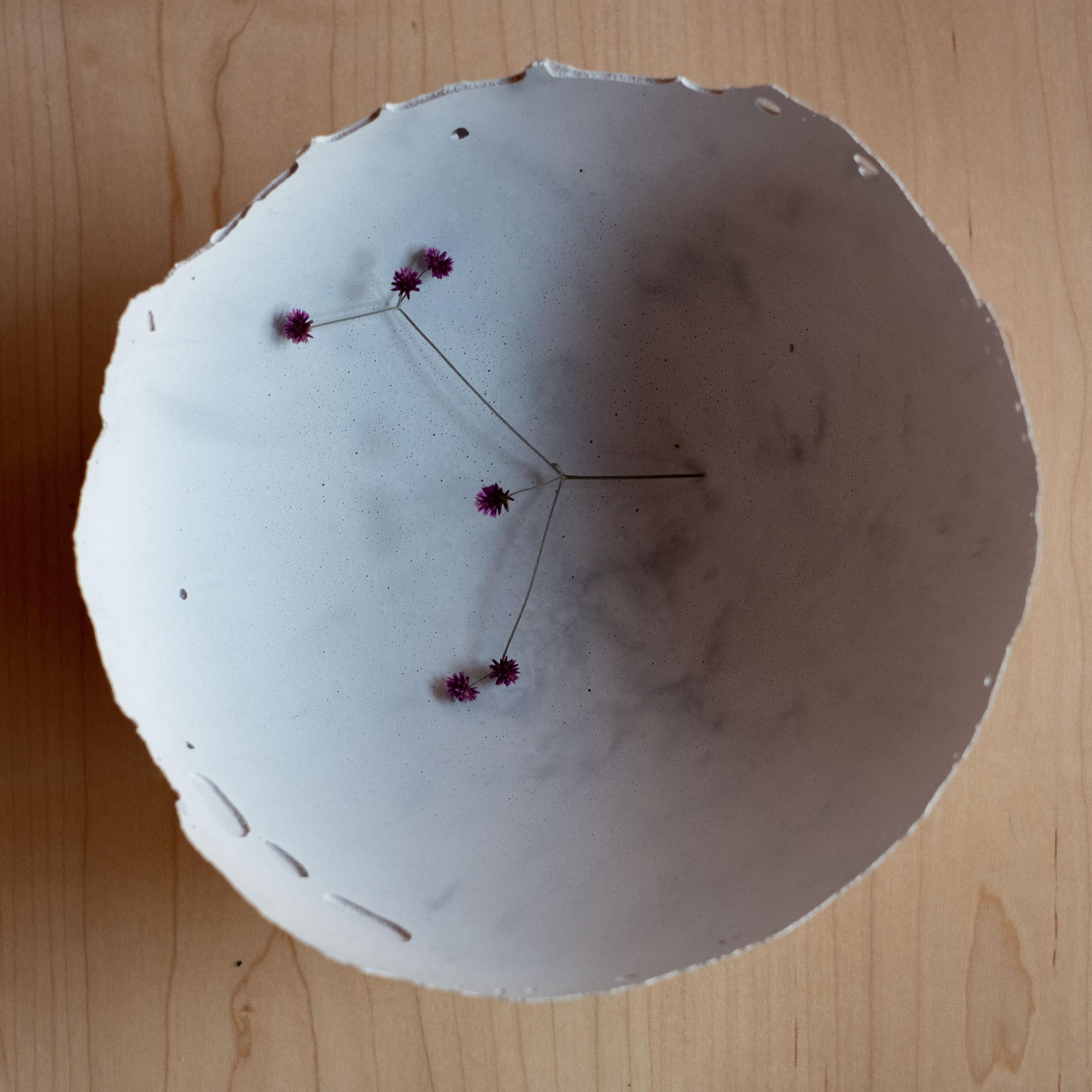 American Handmade Cast Concrete Bowl in Grey by UME Studio For Sale