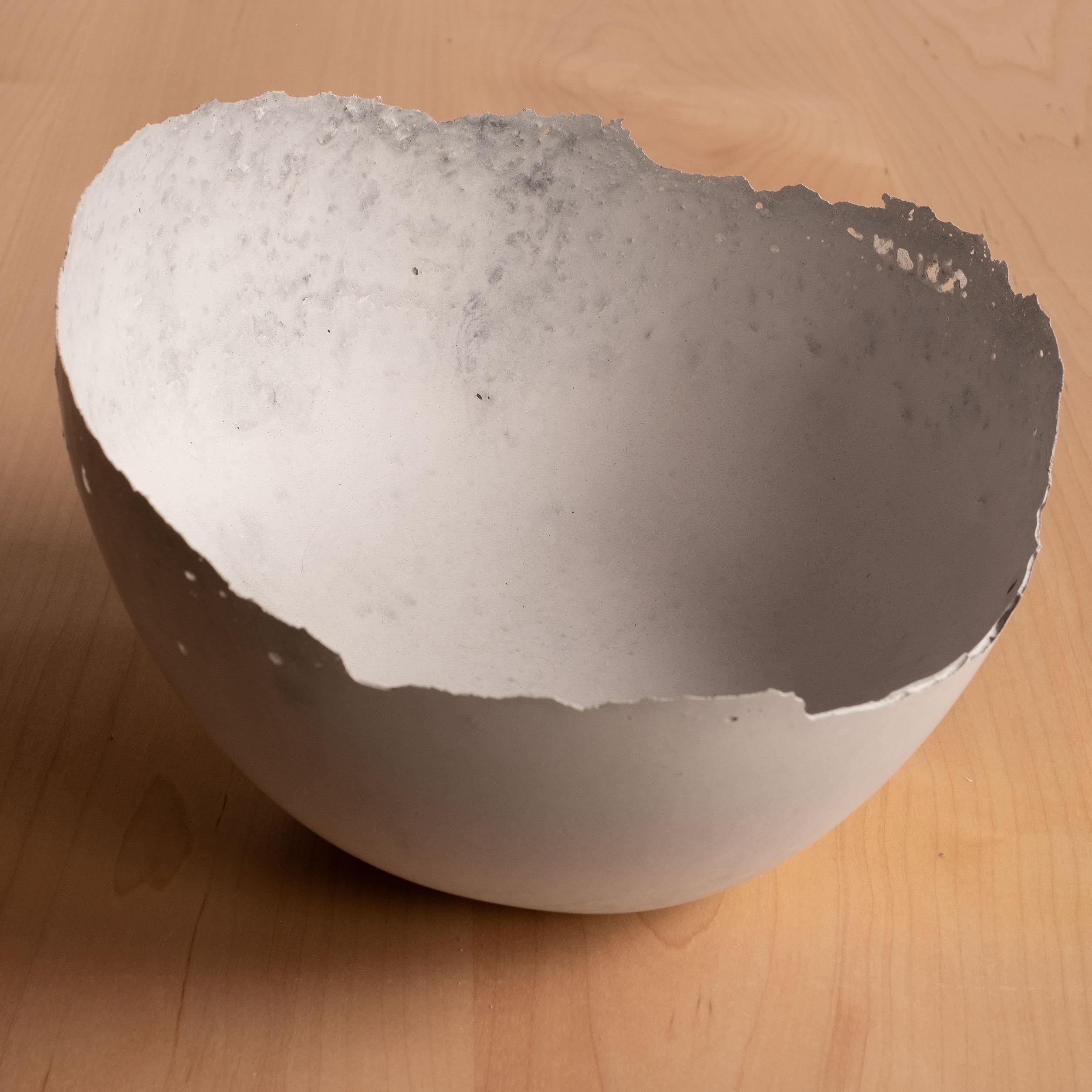 American Handmade Cast Concrete Bowl in Grey by UME Studio For Sale