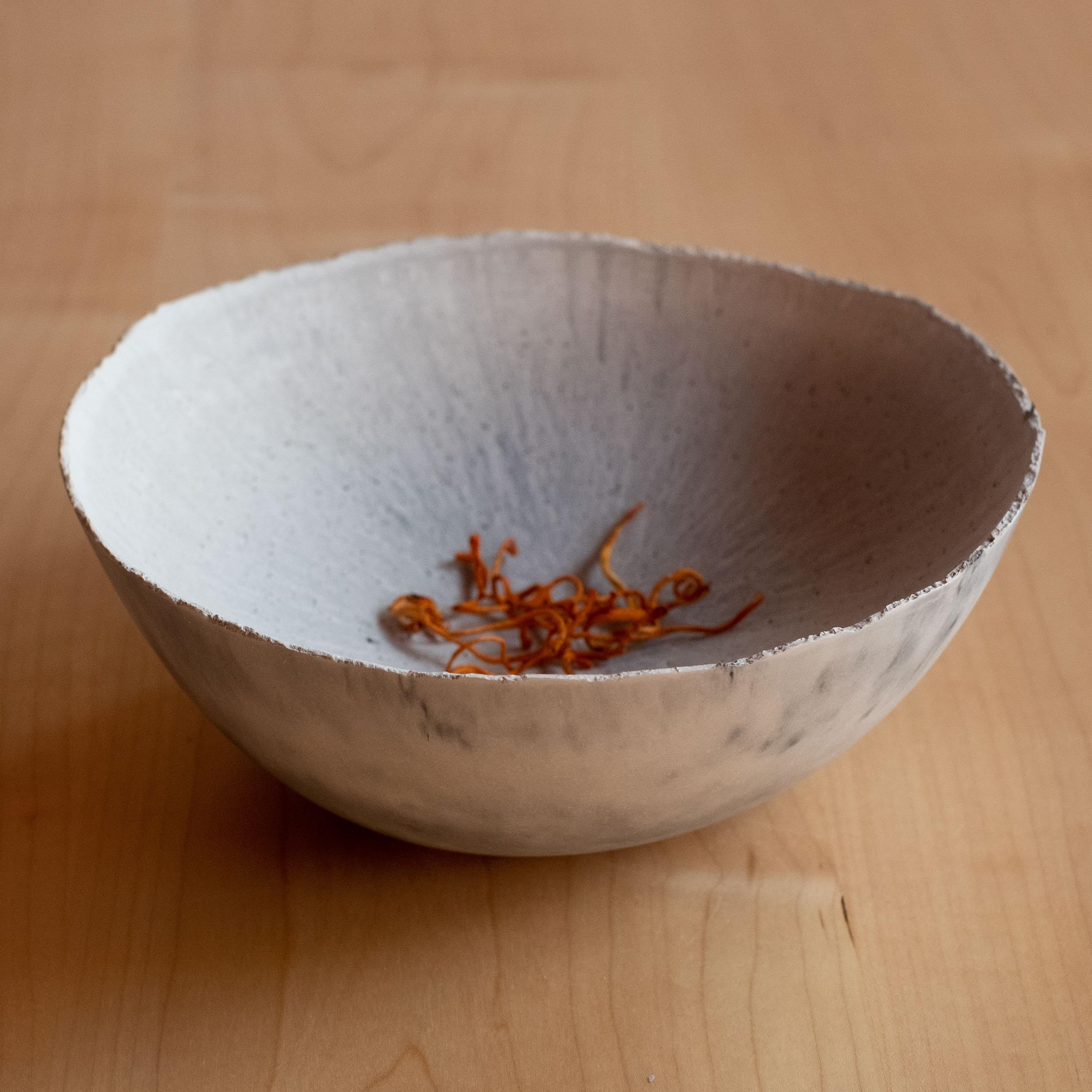 American Handmade Cast Concrete Bowl in Grey by UME Studio For Sale