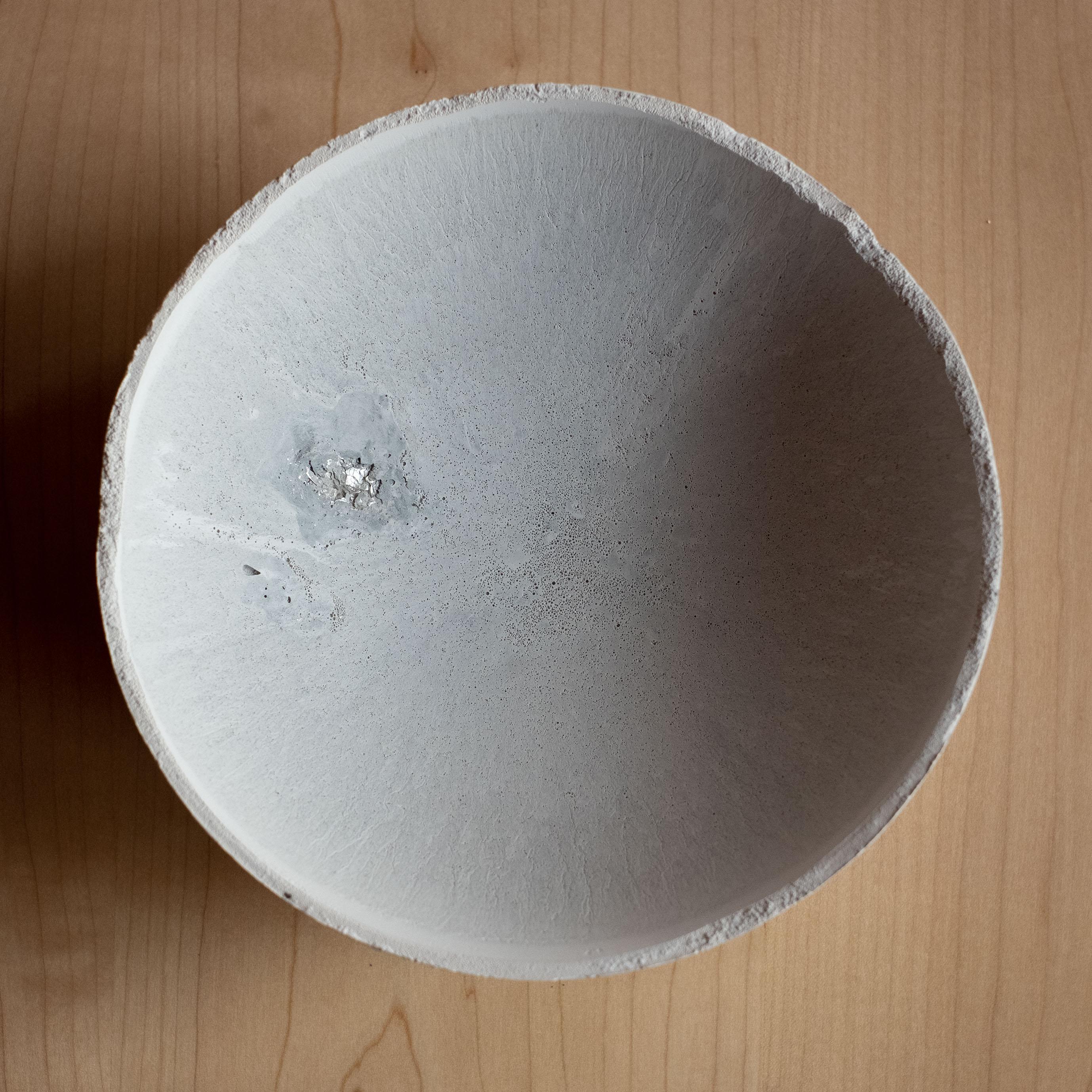 American Handmade Cast Concrete Bowl in Grey by UME Studio For Sale