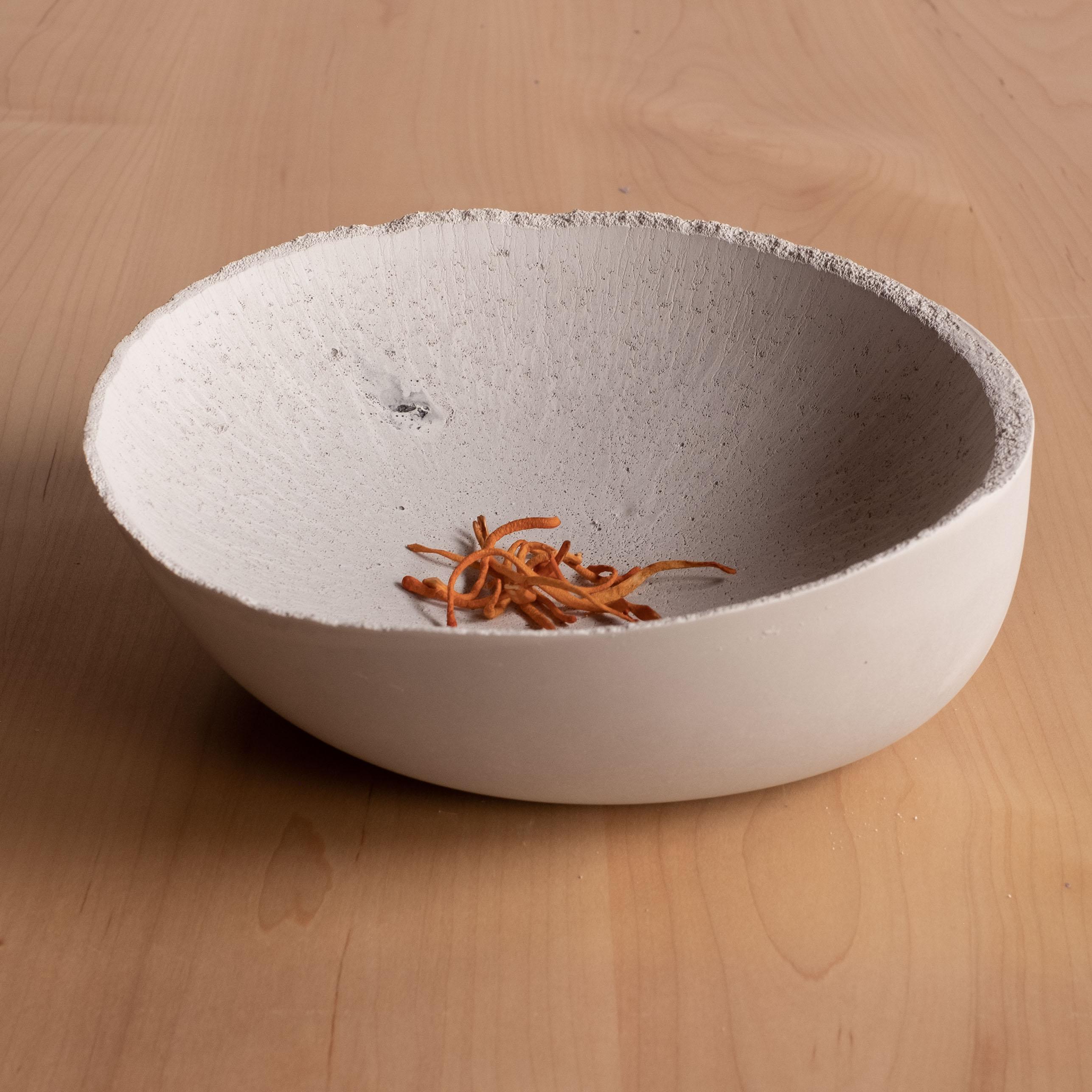 American Handmade Cast Concrete Bowl in Grey by UME Studio For Sale