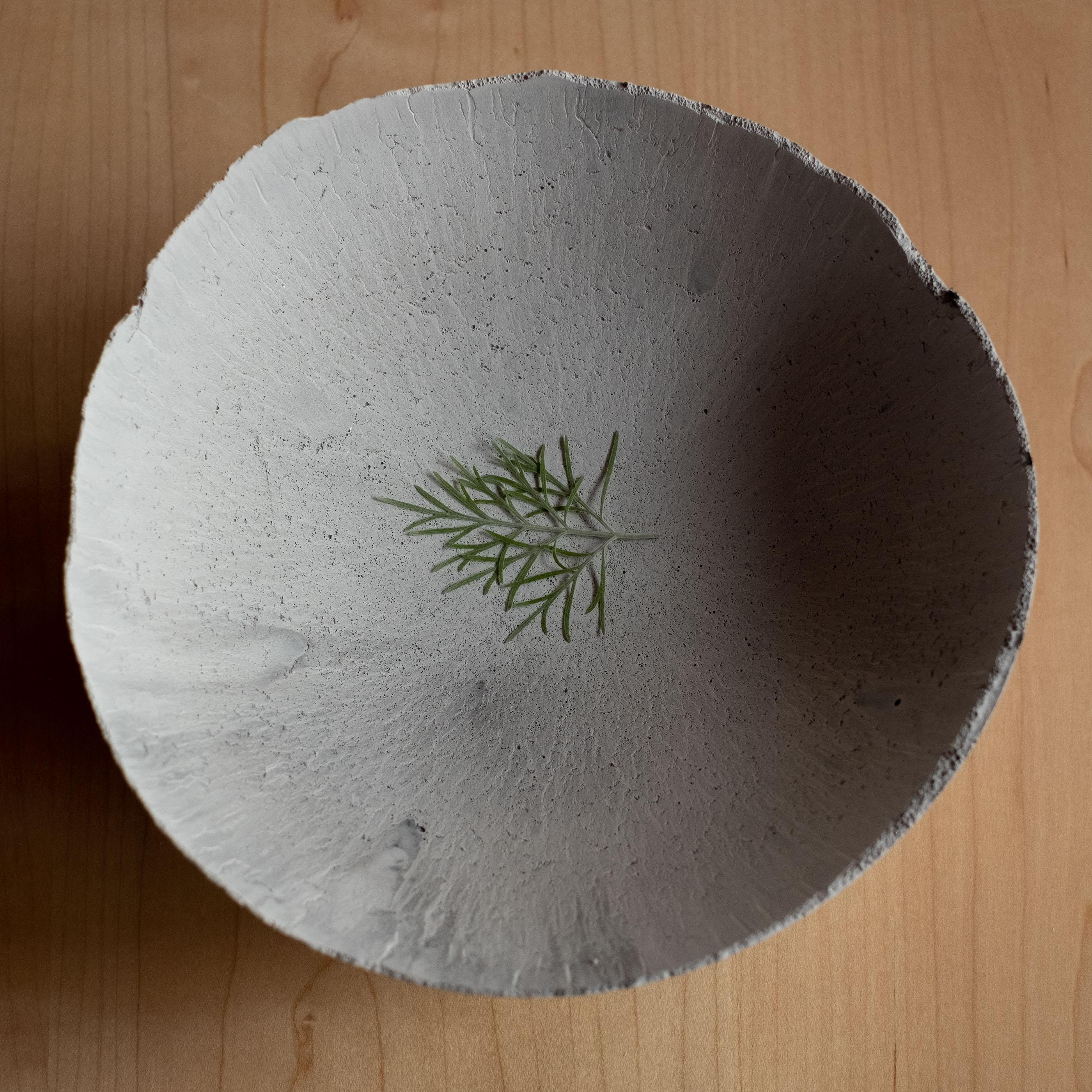 American Handmade Cast Concrete Bowl in Grey by UME Studio For Sale