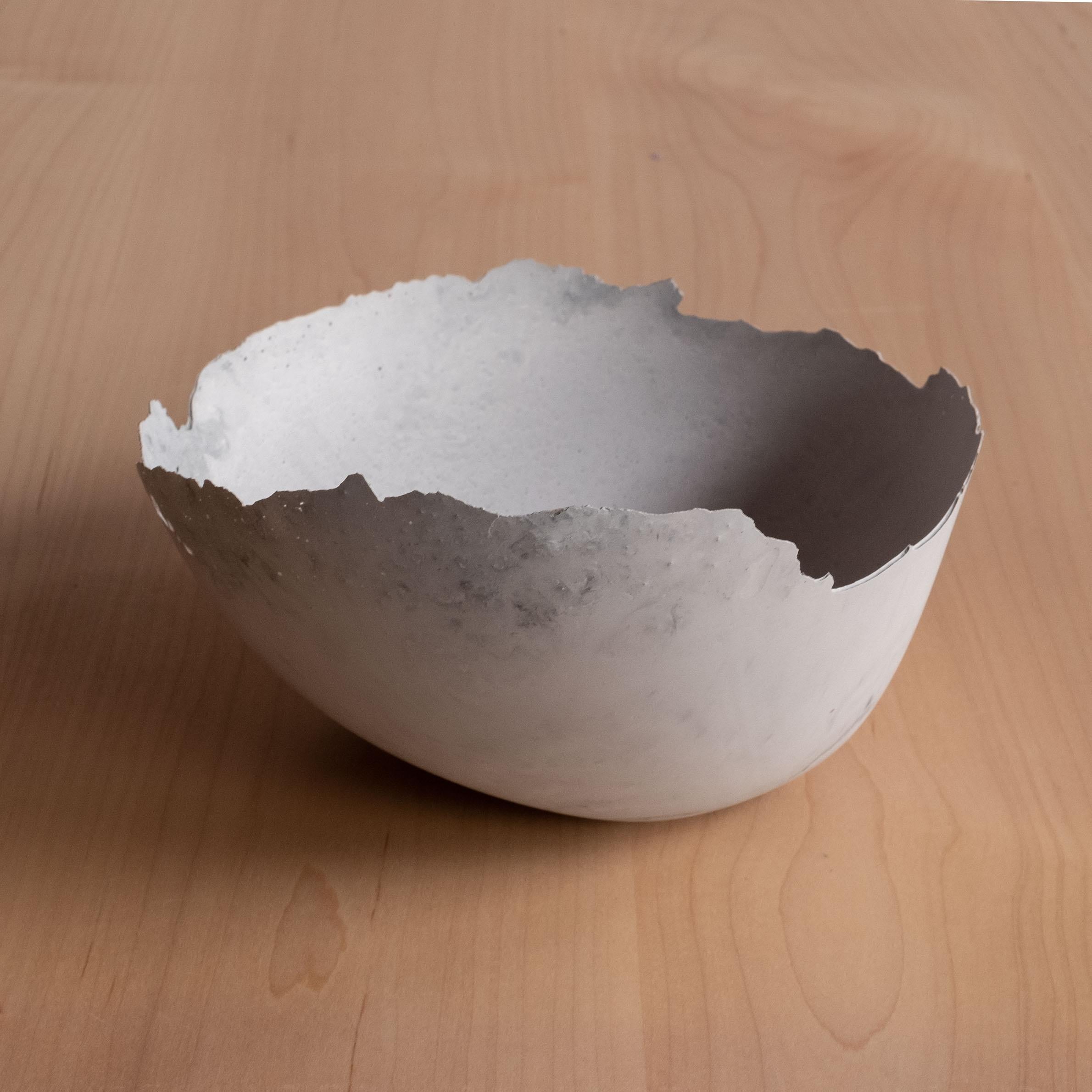 American Handmade Cast Concrete Bowl in Grey by UME Studio For Sale