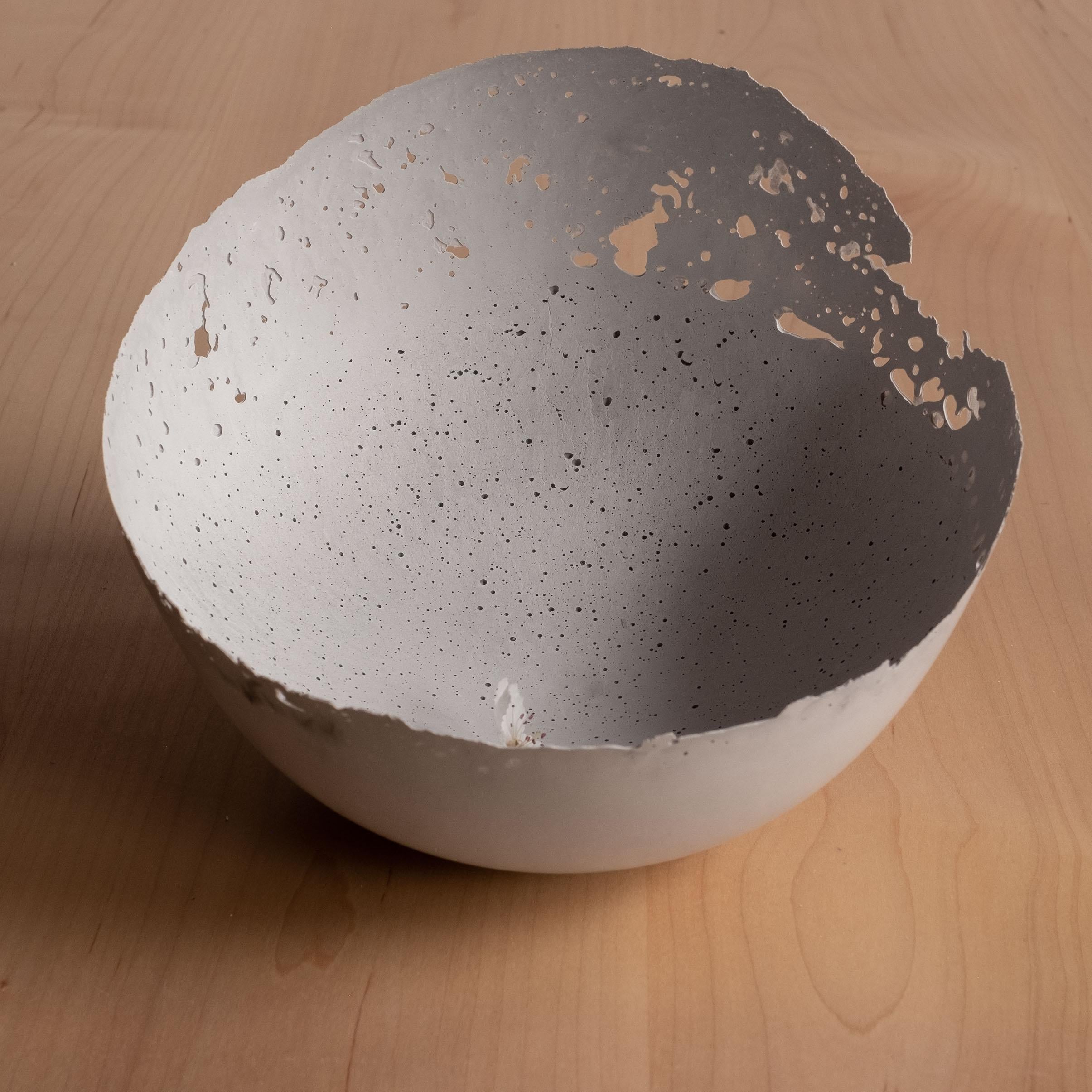 American Handmade Cast Concrete Bowl in Grey by UME Studio For Sale