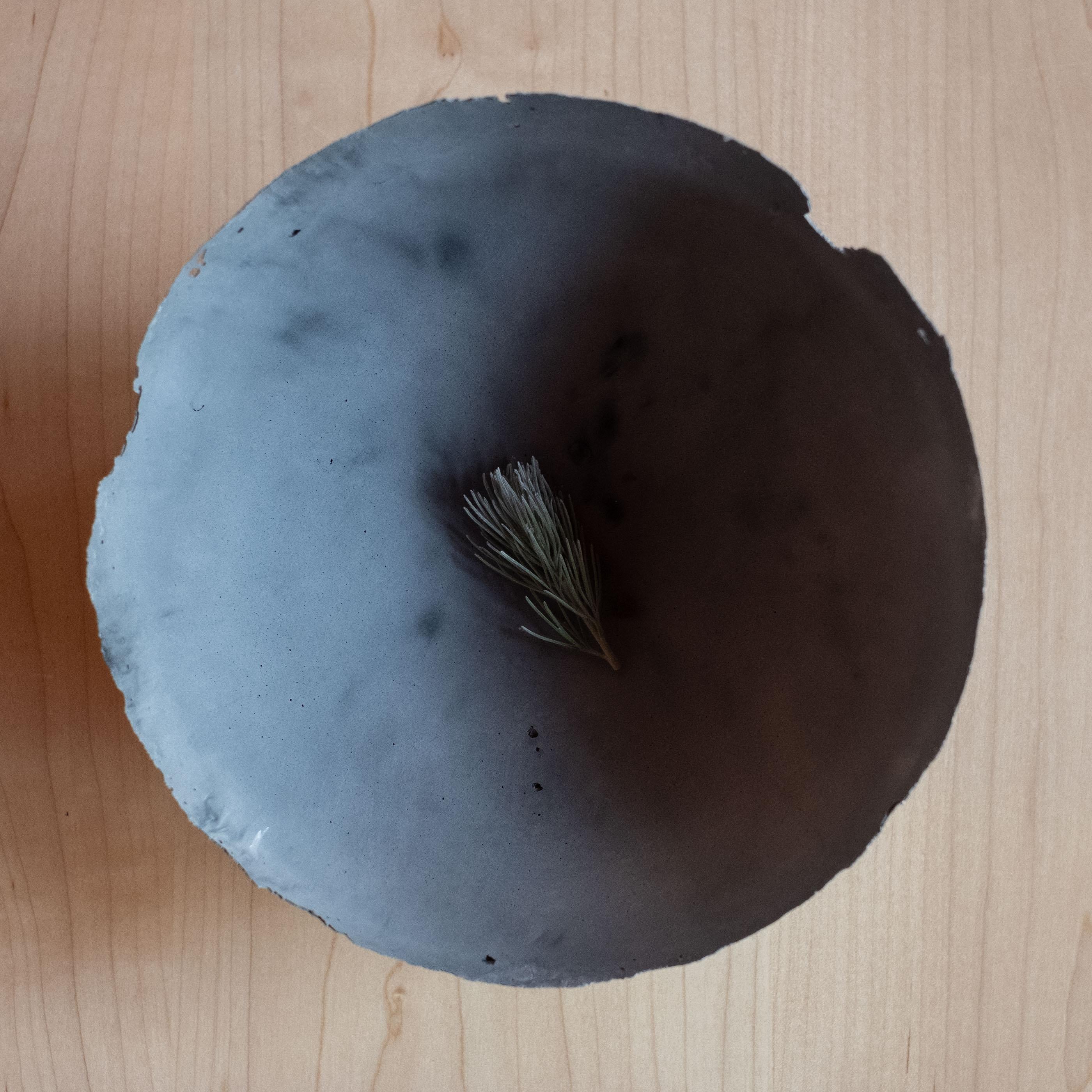 American Handmade Cast Concrete Bowl in Grey by UME Studio For Sale
