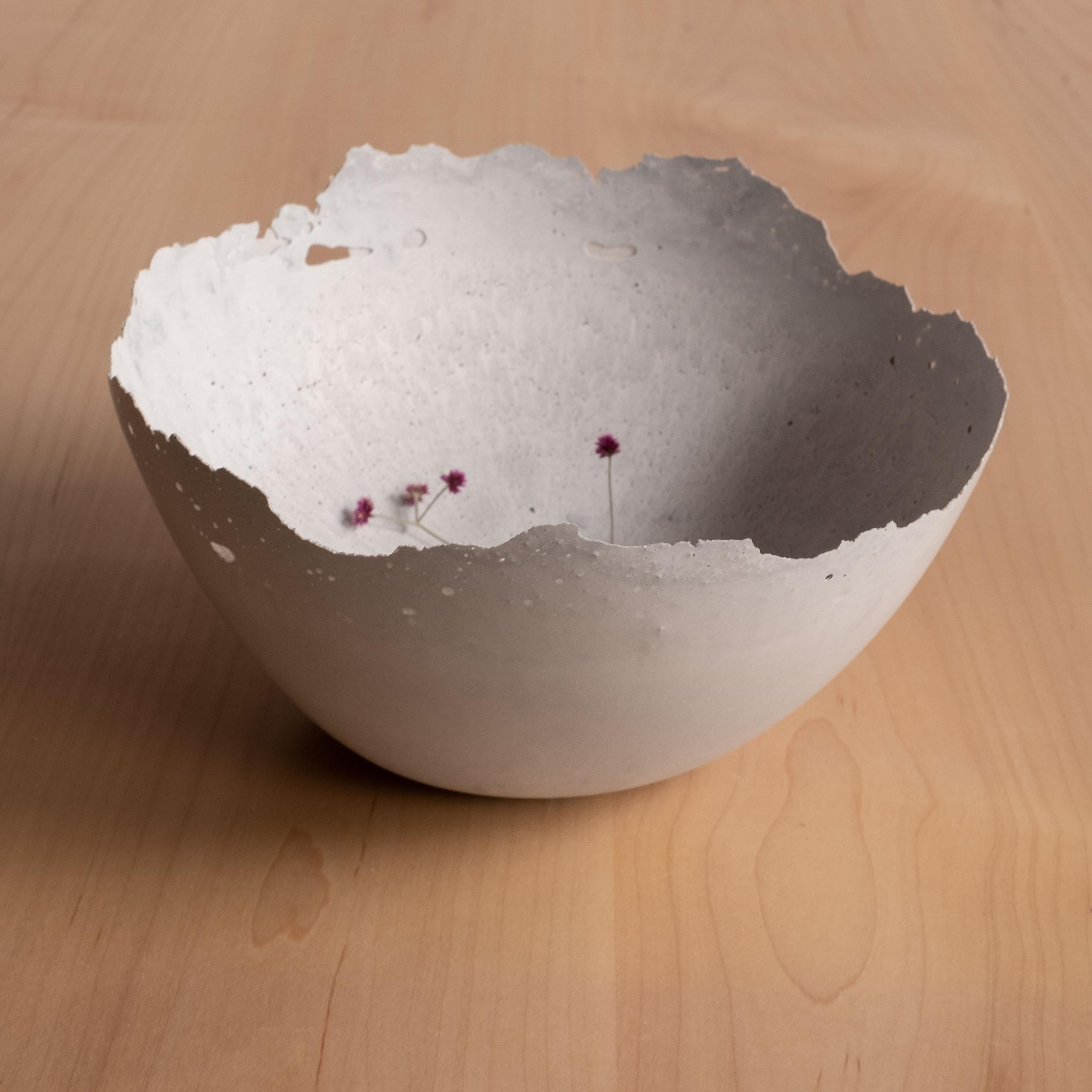 American Handmade Cast Concrete Bowl in Grey by UME Studio For Sale
