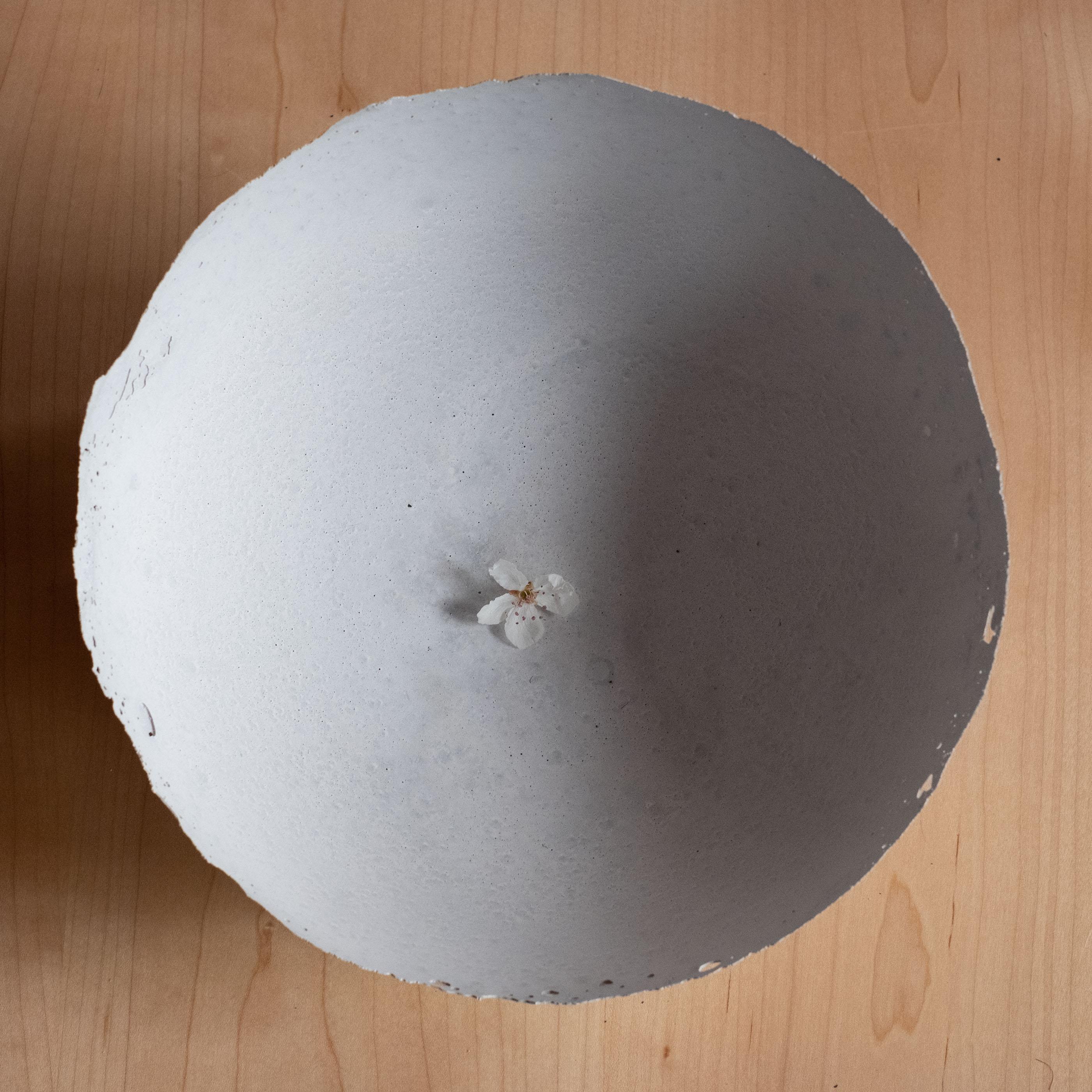 American Handmade Cast Concrete Bowl in Grey by UME Studio For Sale