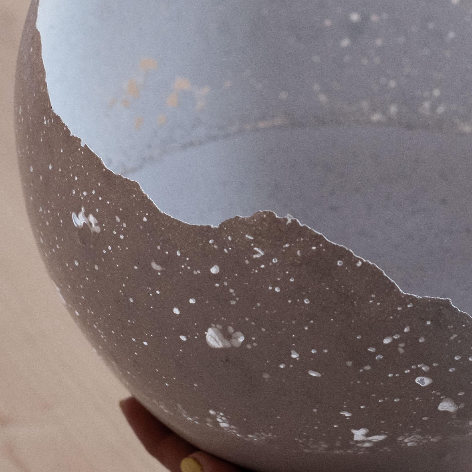American Handmade Cast Concrete Bowl in Grey by UME Studio For Sale