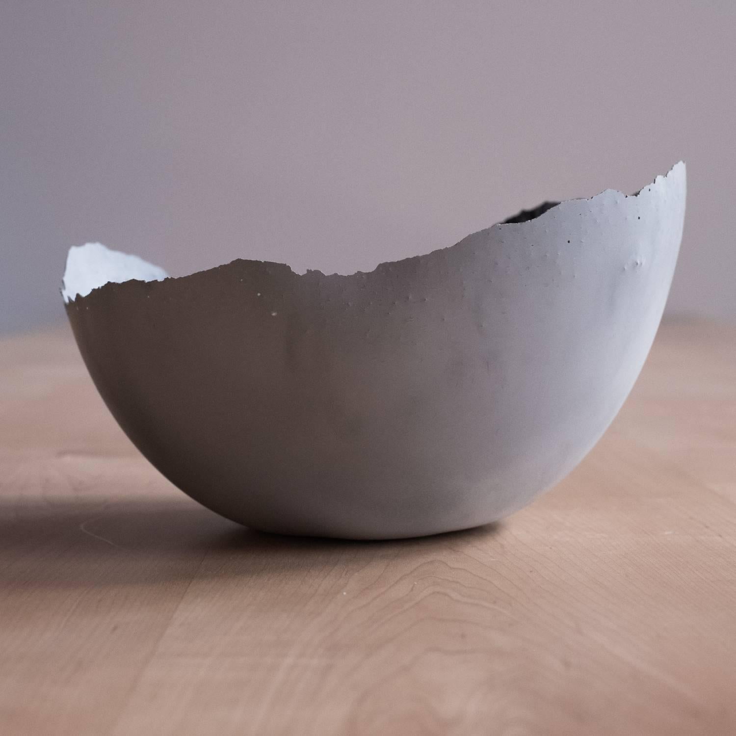 Handmade Cast Concrete Bowl in Grey by UMÉ Studio In New Condition For Sale In Oakland, CA