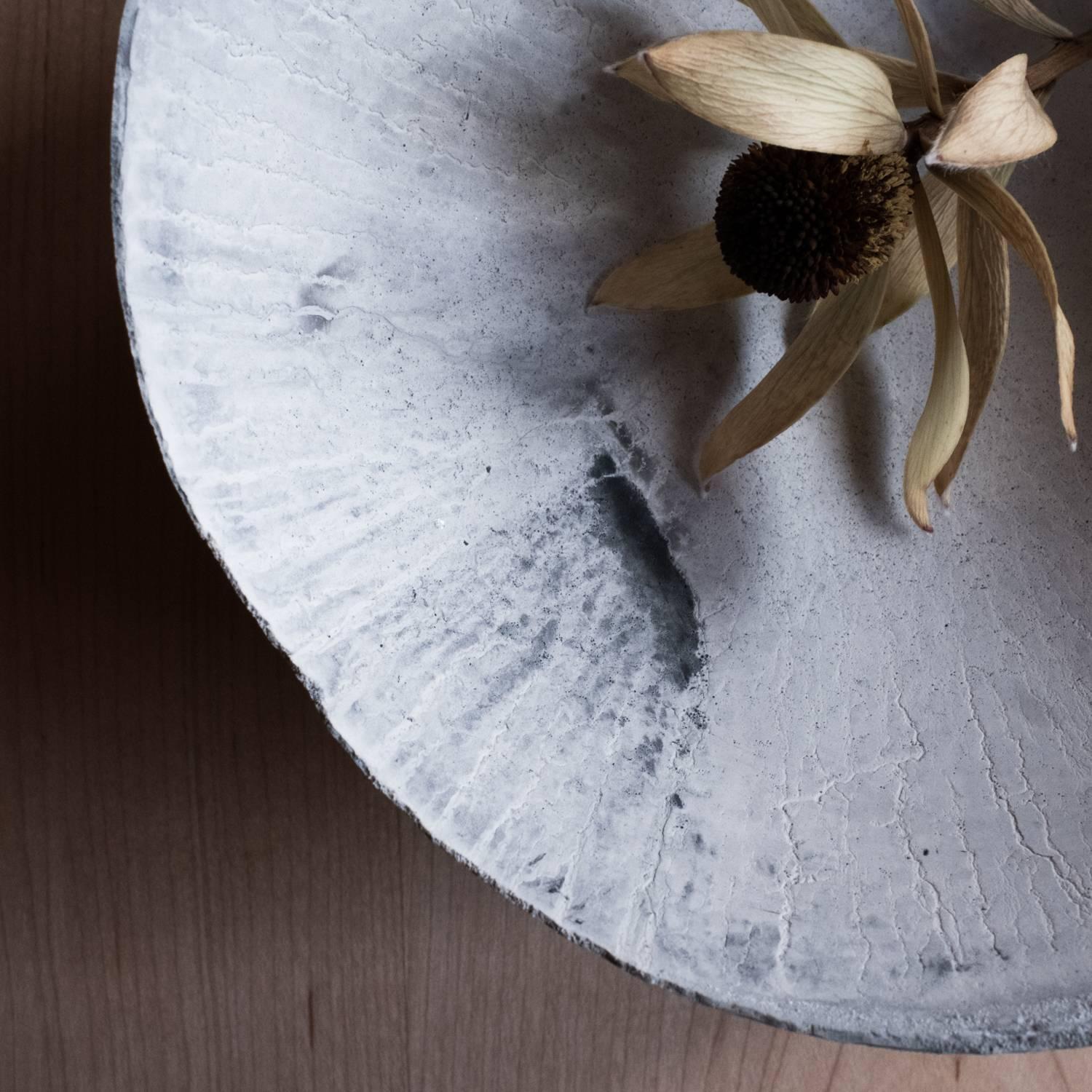 Handmade Cast Concrete Bowl in Grey by UMÉ Studio In New Condition For Sale In Oakland, CA